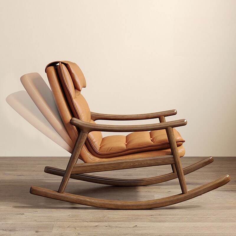 Ergonomic Wood Rocking Chair with Ottoman - Comfortable Couch for Living Room, Nursery & Porch - Perfect for Relaxing, Nursing & Reading