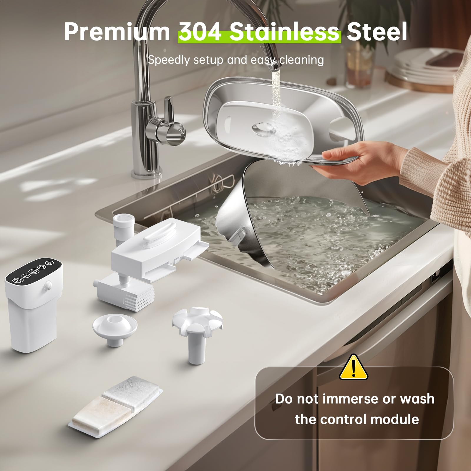 Stainless Steel Cat Water Fountain Wireless - 108oz/3.2L Cordless Pet Fountain with 4000mAh Battery, Motion Sensor & 3 Modes, Ultra Quiet Automatic Water Dispenser for Cats, Dogs, and Small Pets | Indoor Home Use for Hydration & Pet Health