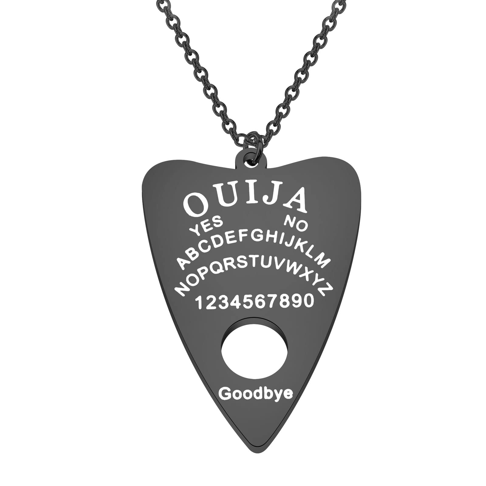 FEELMEM Ouija Board Planchette Pendant Necklace - Gothic Spirit Board Jewelry for Wiccan & Pagan - Perfect for Halloween, Witchy Aesthetic & Mystic Fashion Accessories