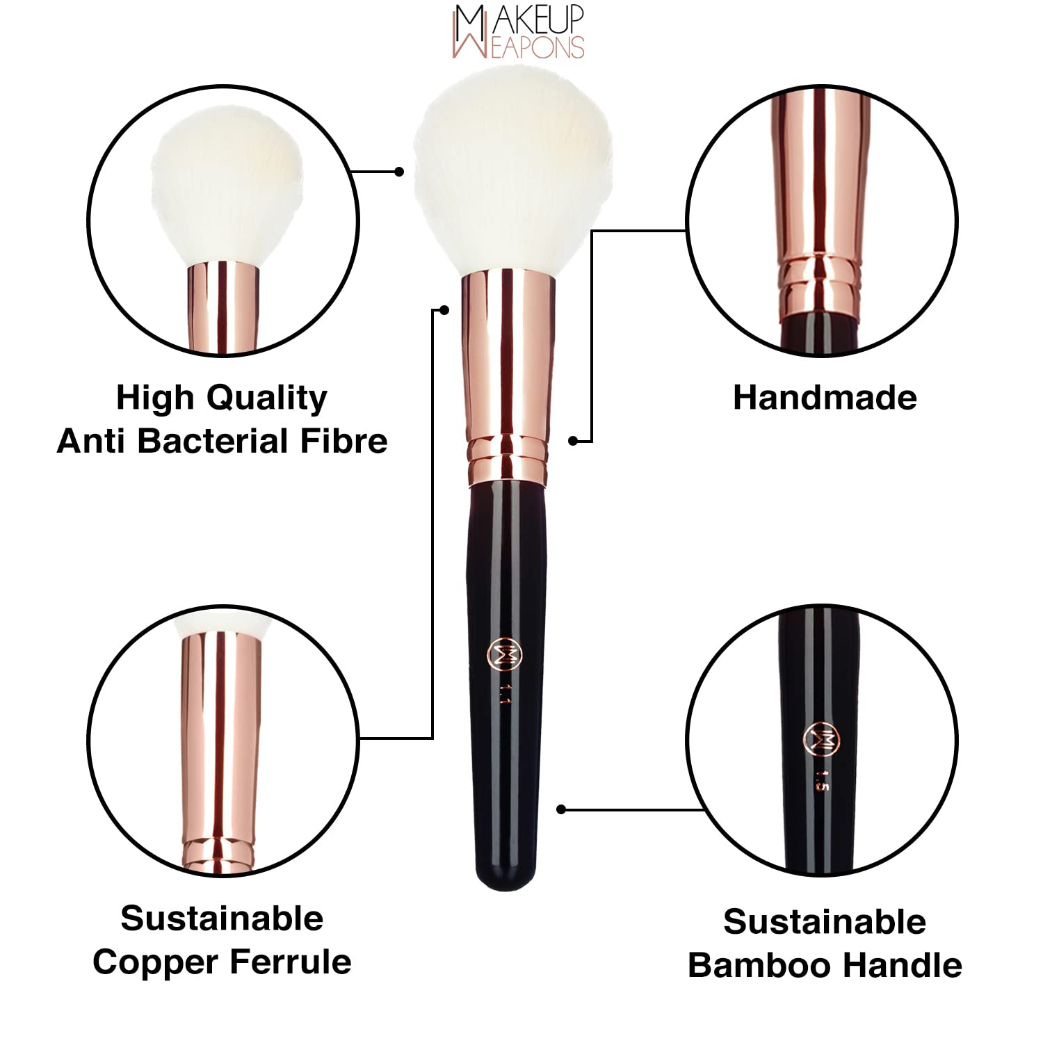 Professional Tapered Blending Brush for Eyeshadow & Mineral Powder - Soft Makeup Brush for Cream & Powder Cosmetics - Perfect for Smokey Eyes & Contouring - 1.1