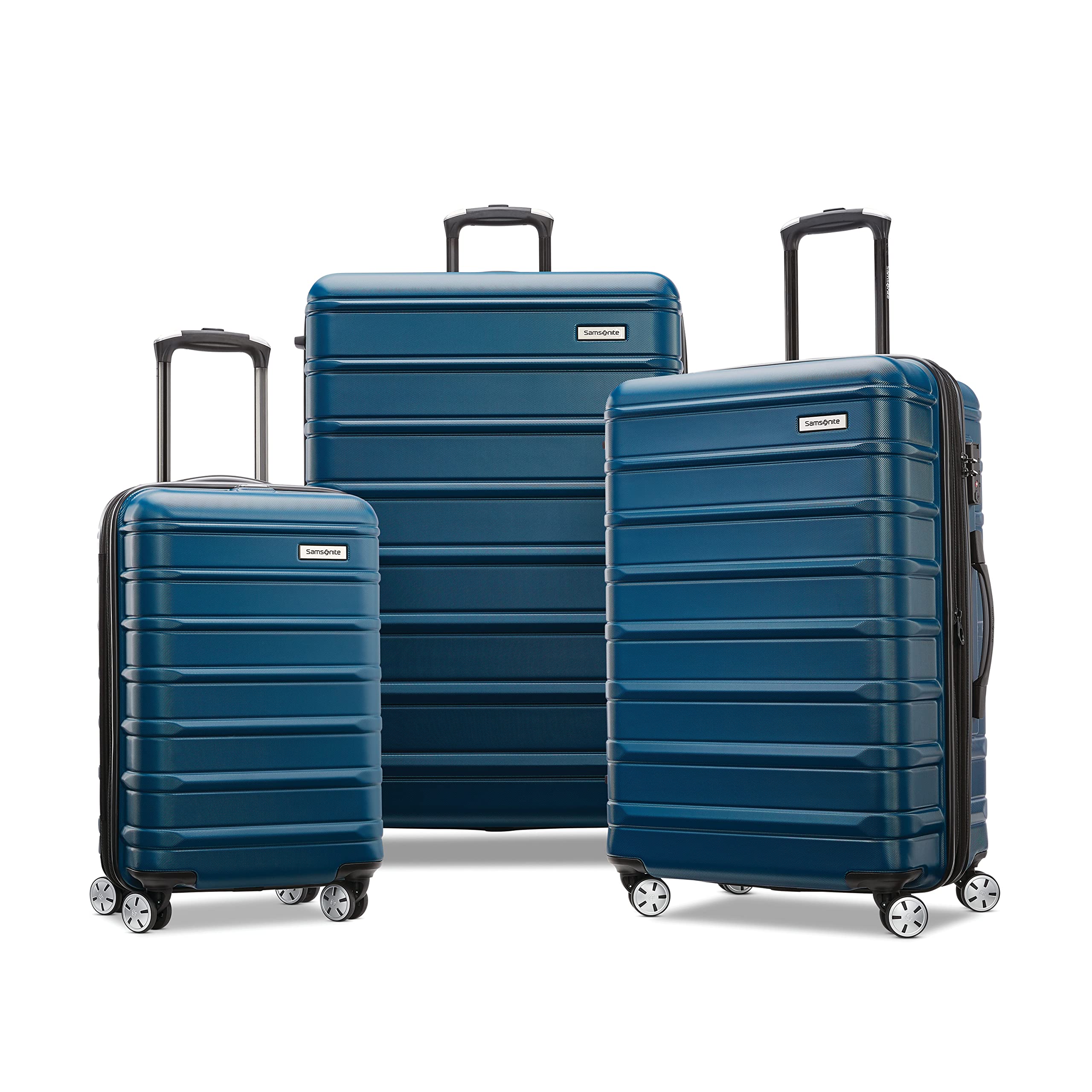 Samsonite Omni 2 Hardside Expandable Luggage with 360° Spinner Wheels, 3-Piece Set (19/24/28 Inch), Lagoon Blue - Perfect for International Travel, Business Trips & Family Vacations