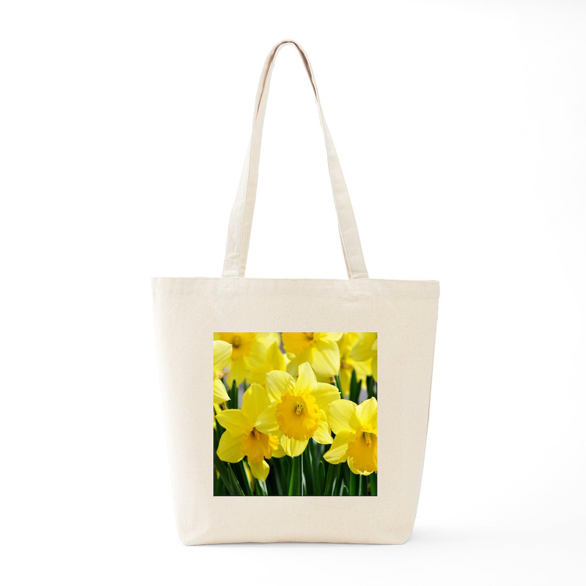 Trumpet Daffodil Canvas Tote Bag - Natural Reusable Shopping Bag for Groceries, Beach & Daily Use | Eco-Friendly Cotton Carryall