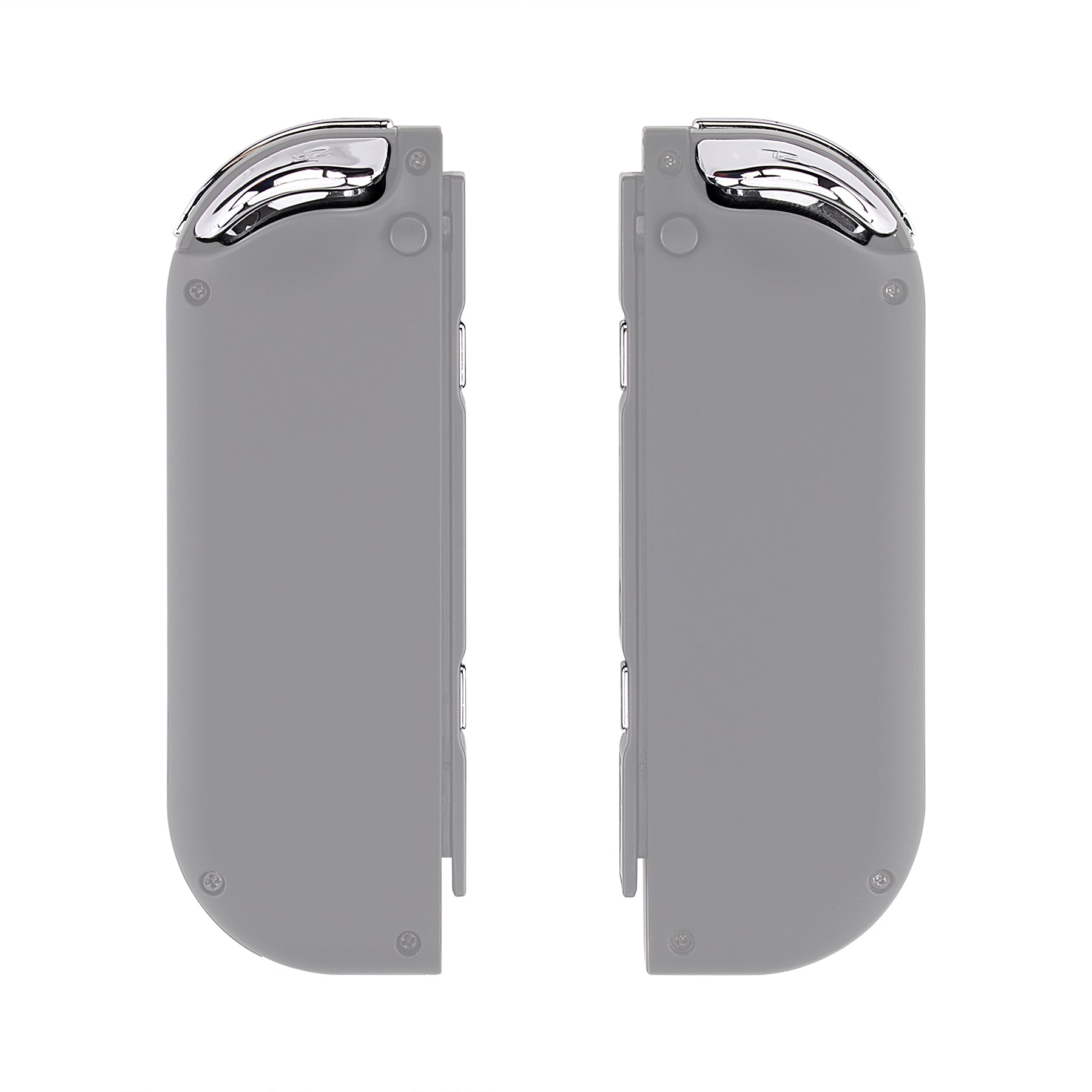 eXtremeRate Chrome Silver D-Pad ABXY Buttons & Trigger Set for Nintendo Switch Joy-Con & OLED Joy-Con - Full Replacement Kit with Springs (D-Pad Only Compatible with eXtremeRate Shells) - Perfect for Gaming, DIY Repairs & Controller Customization