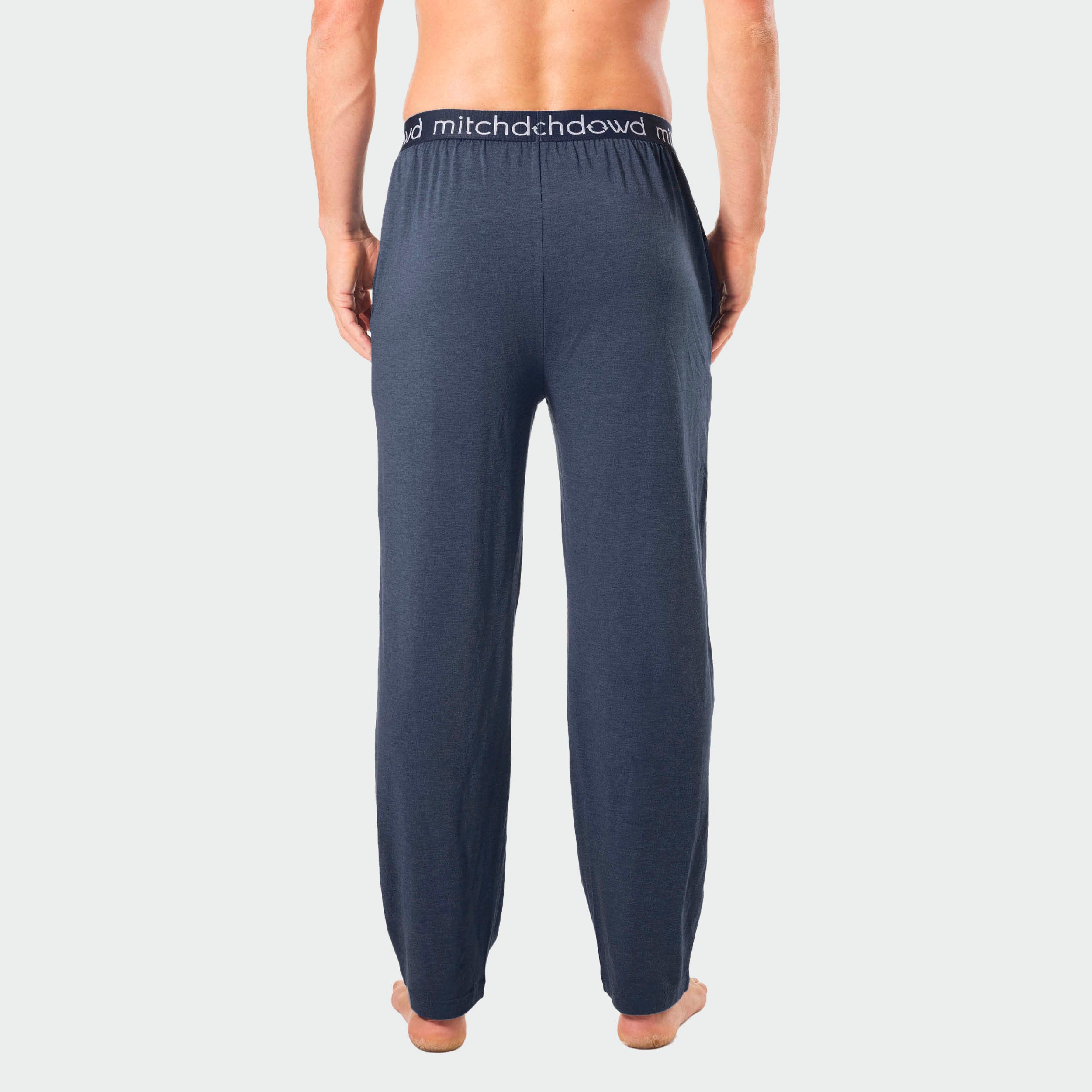 Men's Soft Bamboo Knit Sleep Pants - Breathable Lounge Pajama Bottoms for Comfortable Nightwear & Relaxing at Home - Blue Marle Color