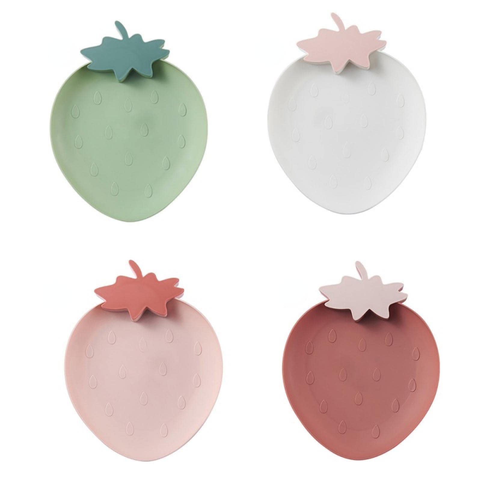 Strawberry-Shaped Snack Tray - Cute Plastic Serving Dish for Fruits, Candy & Snacks | Durable Household Plate for Parties, Picnics & Home Use