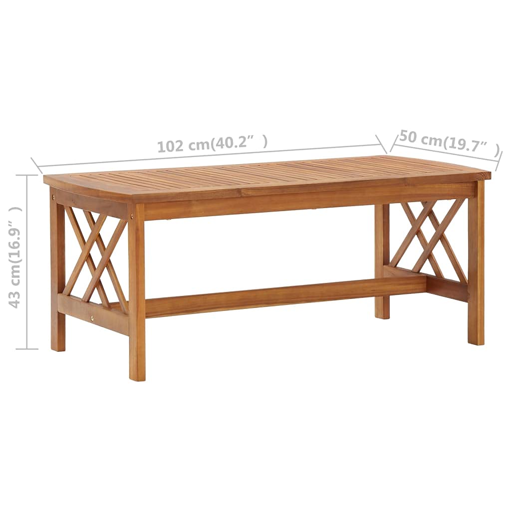 5-Piece vidaXL Patio Furniture Set - Acacia Wood Bench Seat with Coffee Table - Modern Outdoor Dining Set for Garden, Balcony, Porch - Perfect for BBQs, Relaxing & Entertaining Guests