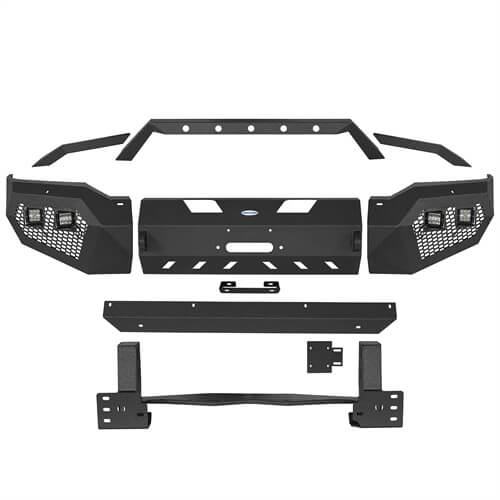 Full Width Front Bumper with Hoop for 2007-2013 Toyota Tundra - Heavy Duty Off-Road Protection & Winch Ready | Perfect for Truck Upgrades, Overlanding & Trail Adventures