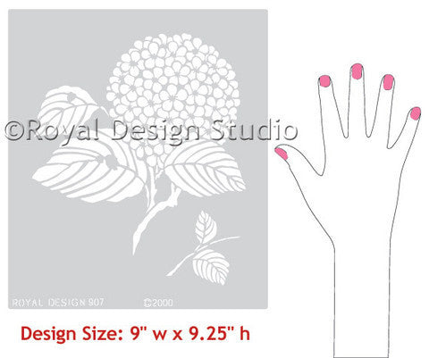 Japanese Hydrangea Floral Stencil for DIY Painting, Scrapbooking & Home Decor - Reusable Flower Design Template for Walls, Furniture & Crafts