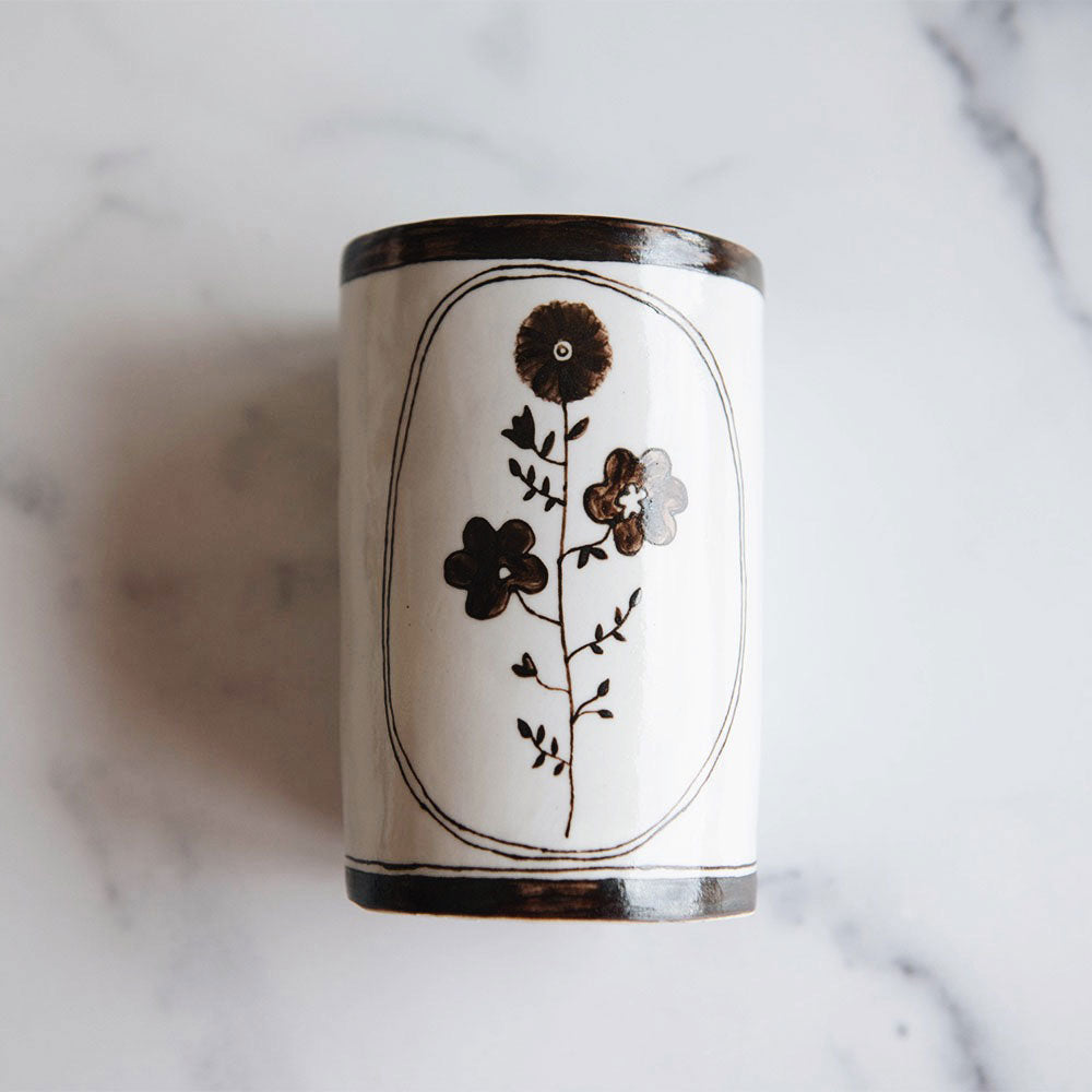 Hand Painted Porcelain Posy Vessel - Floral Decorative Vase for Home Decor, Wedding Centerpiece & Gift Idea - Perfect for Living Room, Dining Table & Special Occasions