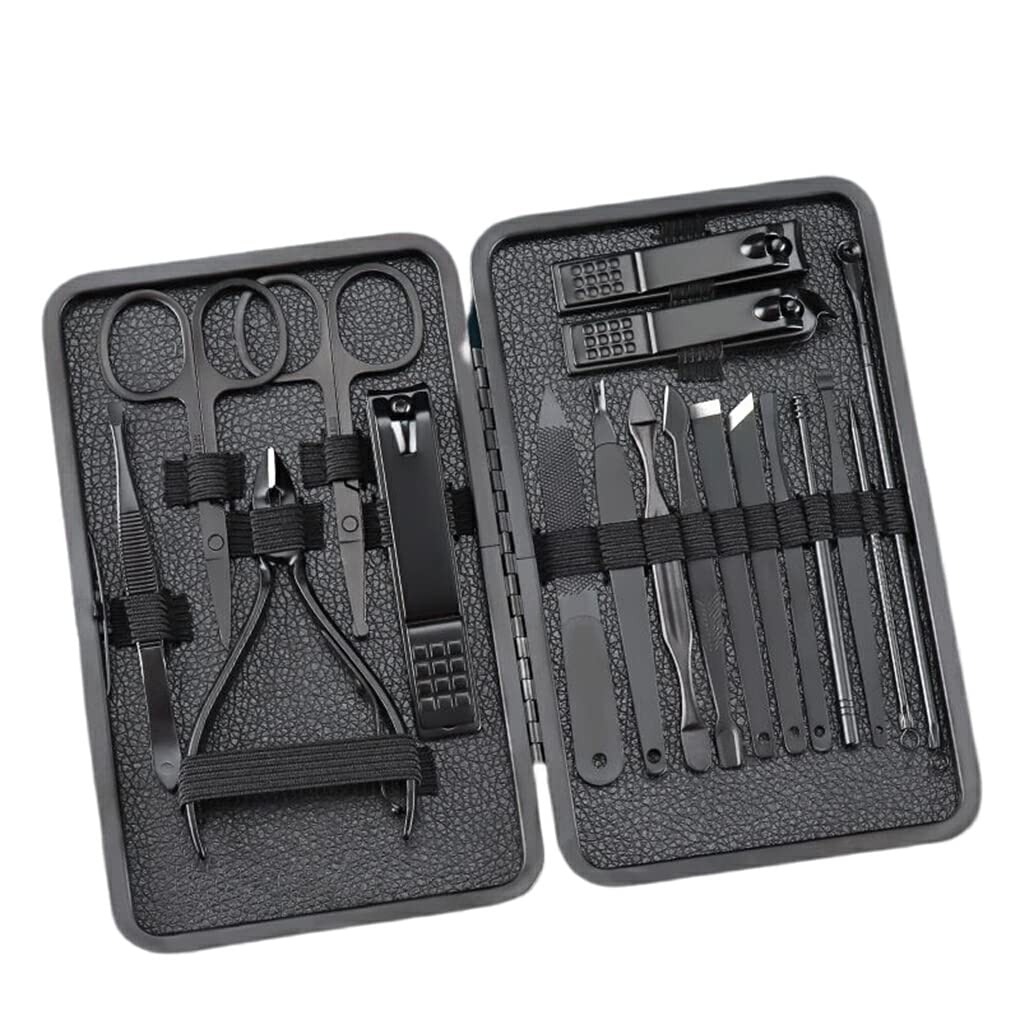 18-Piece Stainless Steel Nail Clipper Set - Professional Manicure Pedicure Kit with Nail Trimmers, Scissors & Beauty Tools for Home & Travel | Durable Household Grooming Essentials