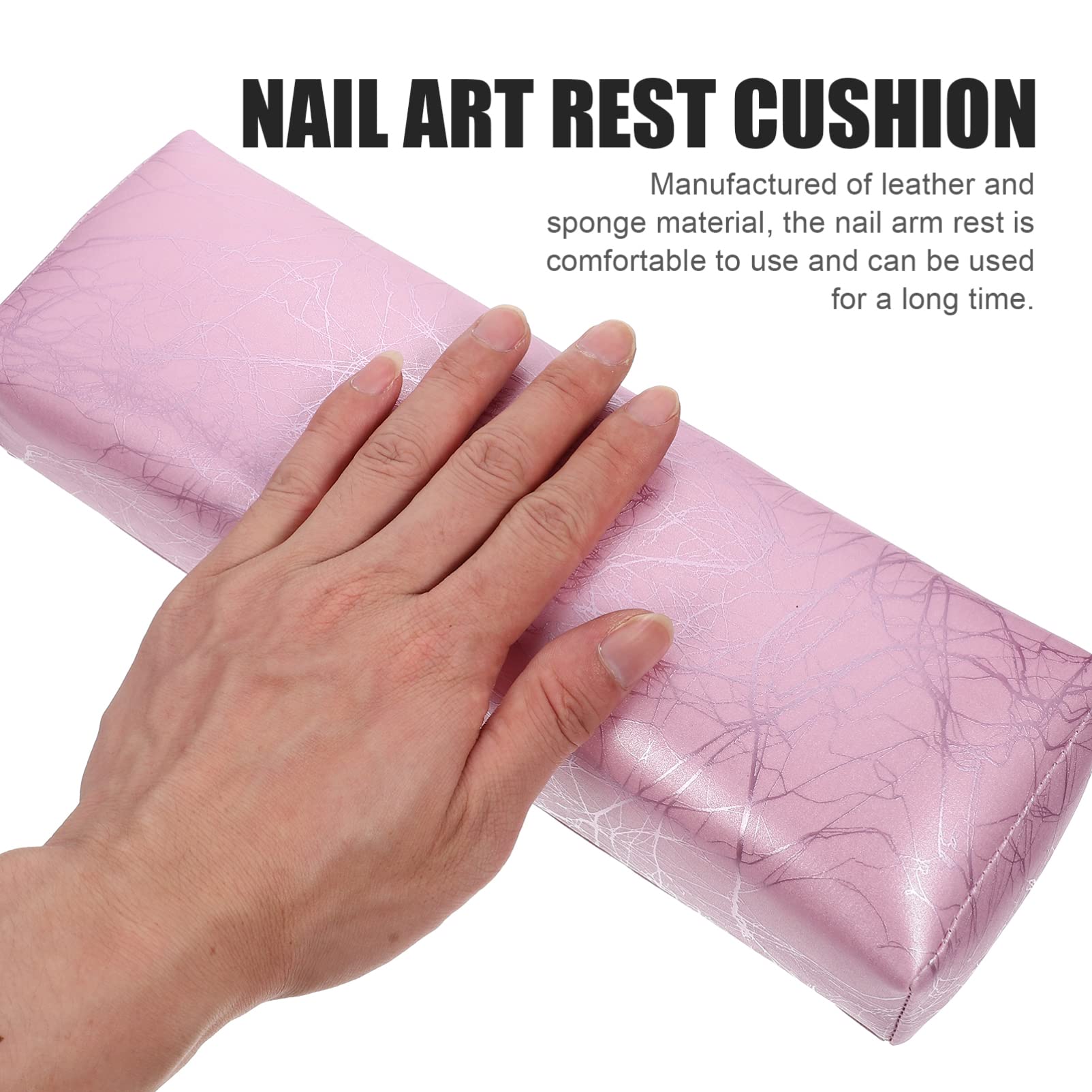 Striped Leather Manicure Hand Pillow - Nail Salon Accessory for Gel Polish & Nail Art - Comfortable Hand Cushion & Arm Rest for Professional & Home Use