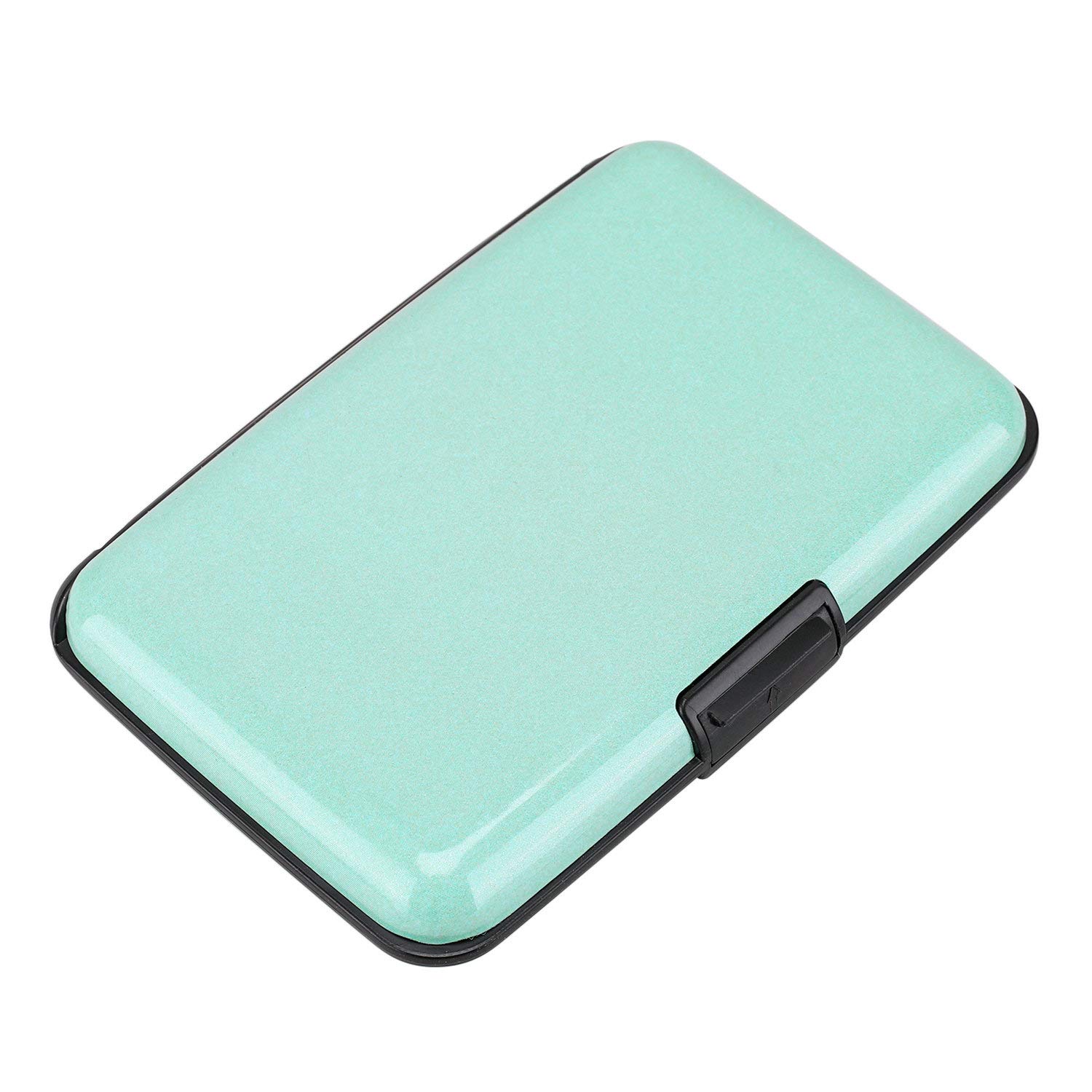 ELFISH Mini RFID Blocking Aluminum Wallet - Slim Credit Card Holder for Men & Women, Metal ID & Business Card Case (Light Blue) - Perfect for Travel, Work & Everyday Use