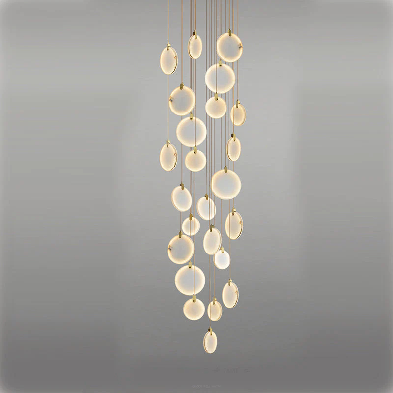 Modern Alabaster Cuboid Chandelier - Elegant Dining Room Lighting Fixture for Farmhouse, Contemporary & Minimalist Home Decor | Perfect for Dining Room, Kitchen Island & Entryway