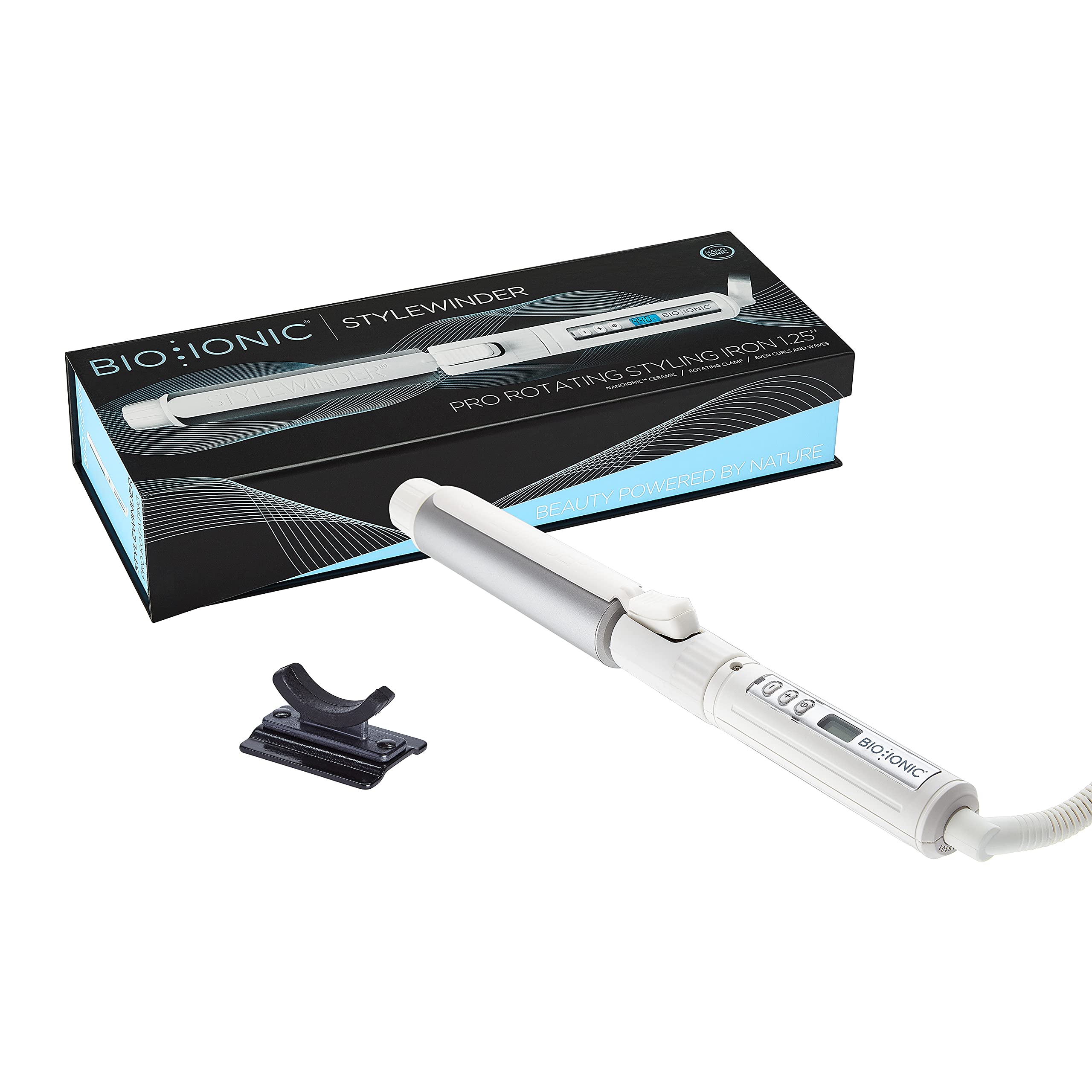 BIO IONIC Professional Rotating Ceramic Curling Iron with 1-Hour Auto Shut-Off & 440°F Temperature Control - Healthy Hair Styling Wand for Salon-Quality Curls at Home, Perfect for Daily Styling & Special Occasions