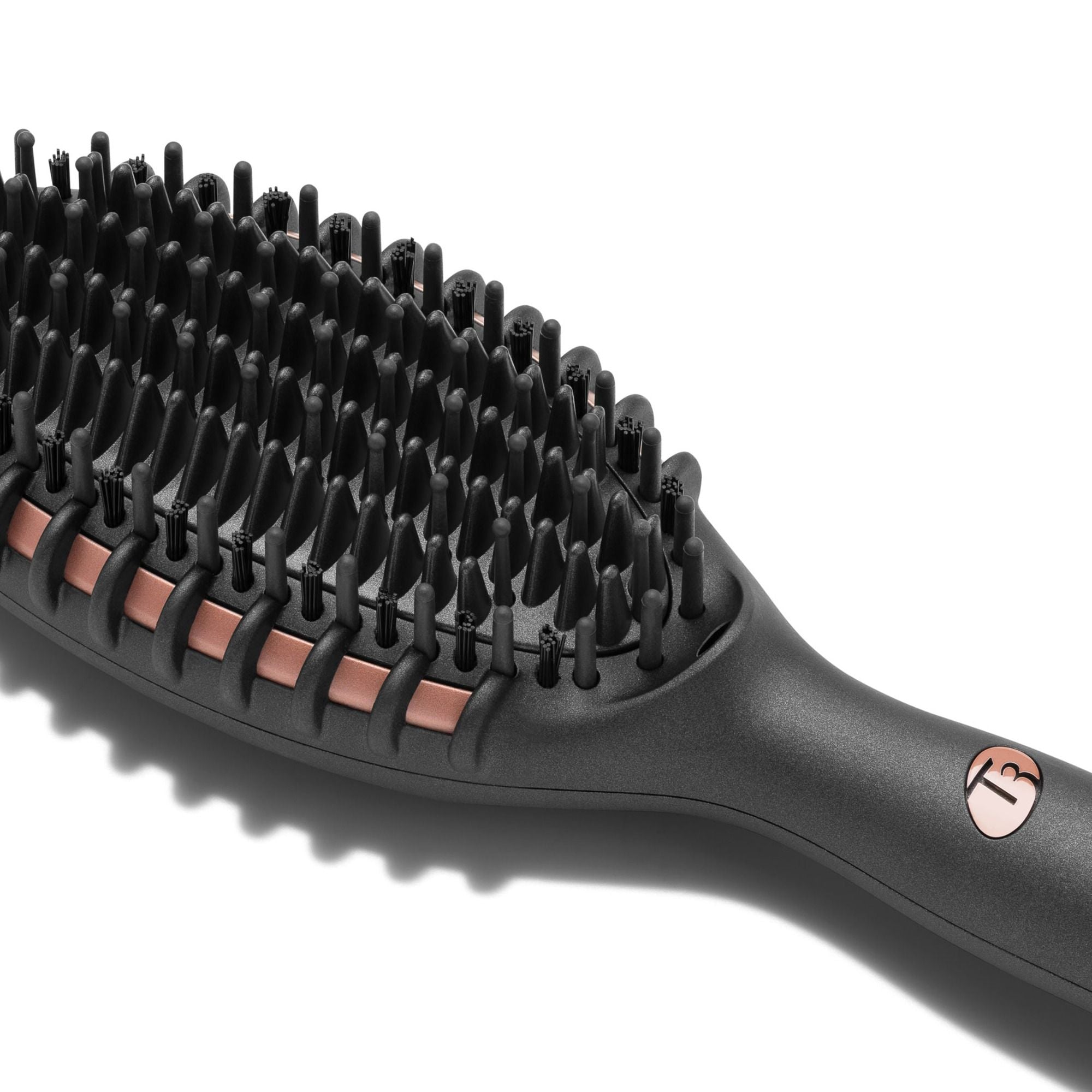 EDGE Heated Smoothing & Styling Brush for Hair - Professional Ionic Ceramic Hot Air Brush with Adjustable Temperature, Perfect for Straightening, Volumizing & Frizz Control at Home or Salon