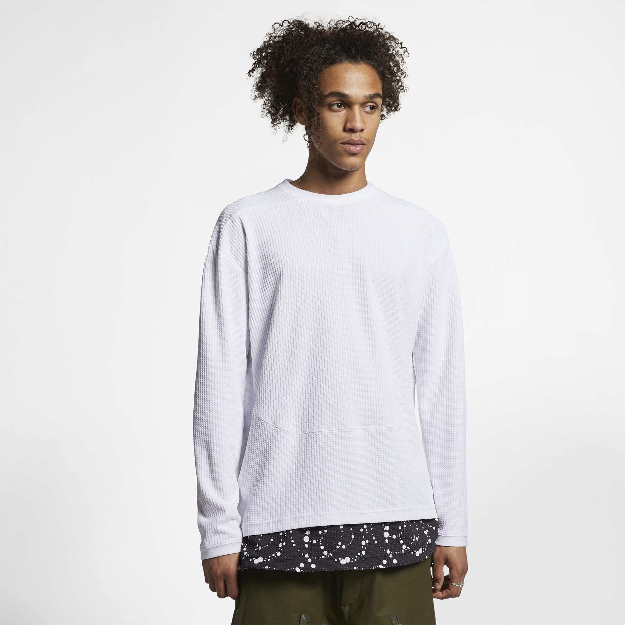 Nike ACG Men's Long Sleeve Performance Shirt - Moisture Wicking Hiking & Outdoor Activewear (White, Medium) | Perfect for Trail Running, Camping & Urban Exploration