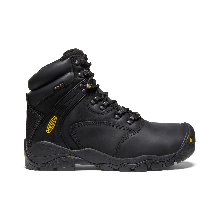 Men's Louisville 6 Waterproof Steel Toe Work Boots - Black | Heavy Duty Construction, Slip Resistant, Comfortable for Outdoor Work, Hiking & Industrial Jobs