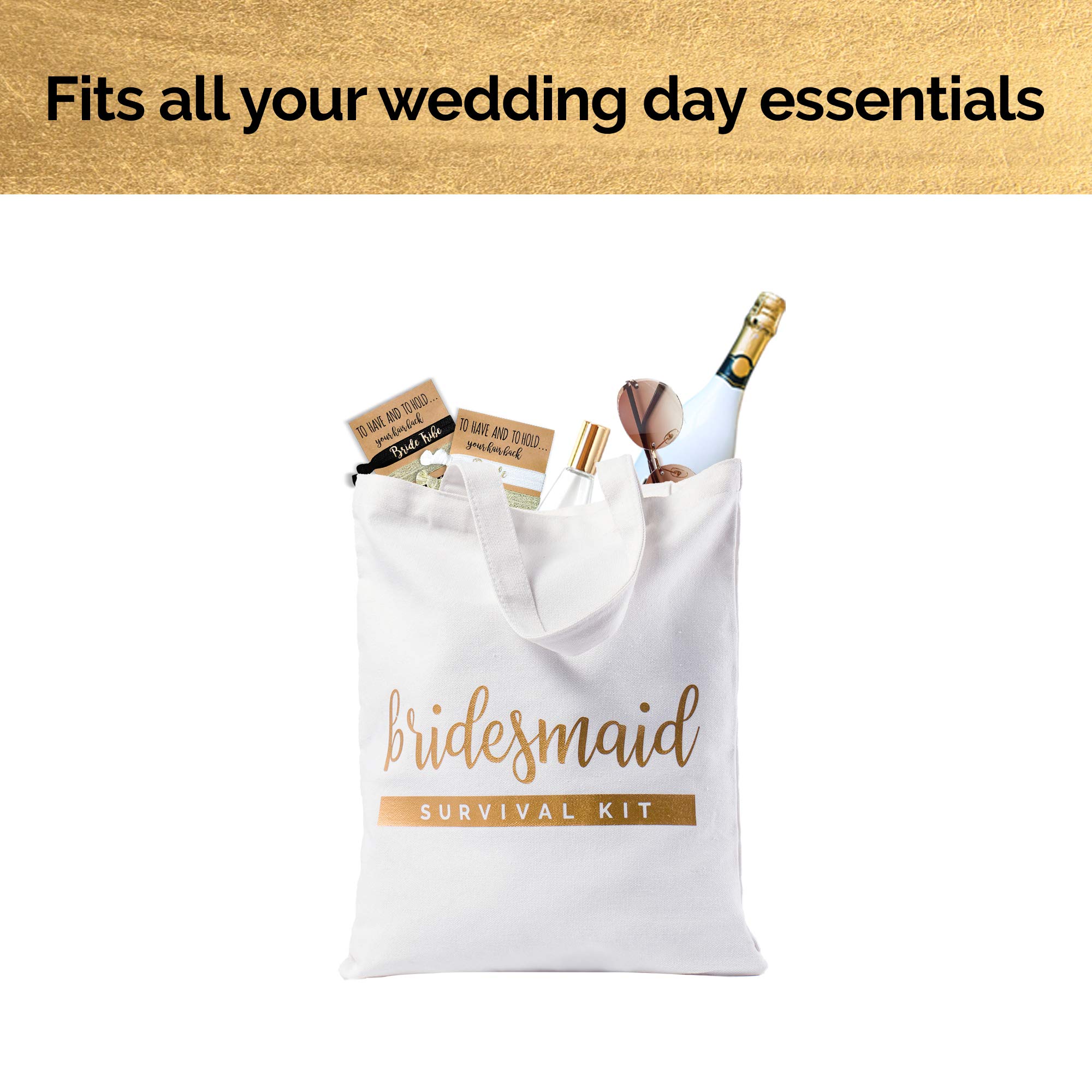 Pop Fizz Designs Bridesmaid Tote Bags - Pack of 6 Wedding Party Gifts for Bridesmaids, Maid of Honor & Bride - Perfect for Bachelorette Parties, Bridal Showers & Wedding Day Essentials