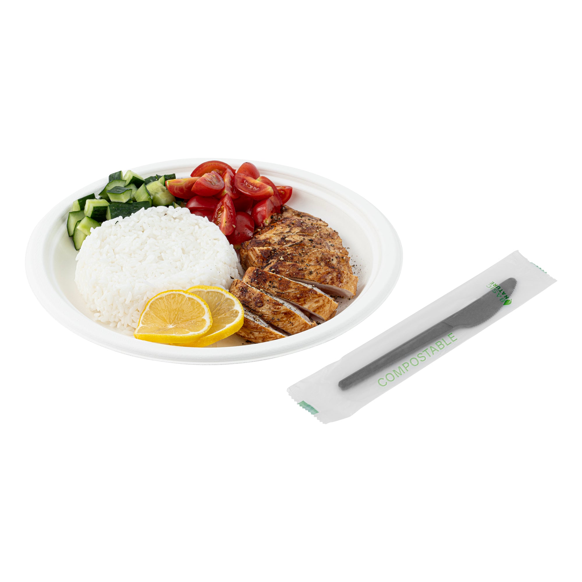 Basic Nature Black CPLA Compostable Plastic Knives - Heat Resistant, 6.5 Inch, 250 Count Box - Perfect for Parties, Picnics & Eco-Friendly Dining