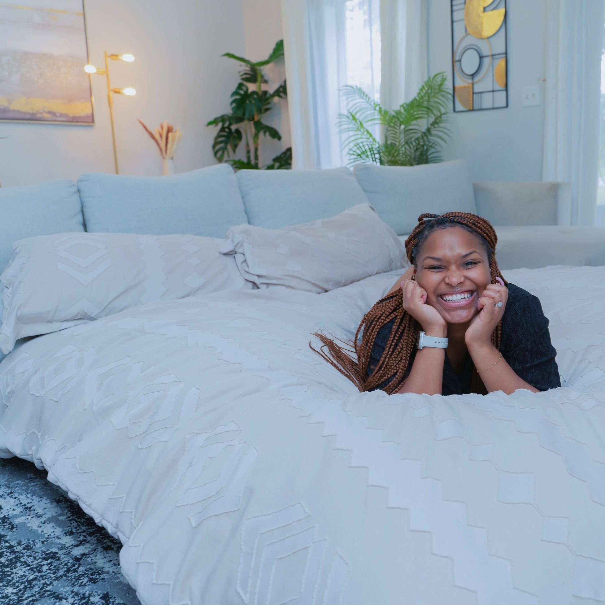 Premium Adult Bean Bag Chair - Queen Size with NEST Terry Corduroy Cover | Perfect for Living Room Lounging, Gaming & Relaxation