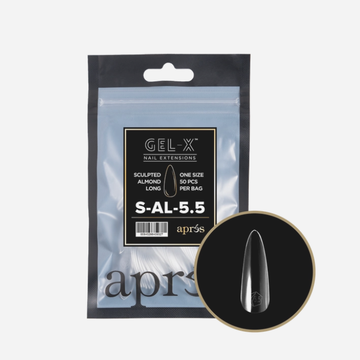 Apres Gel X Refill Tips 2.0 - 50pcs Long Almond Shaped Nail Tips for Professional Salon & DIY Manicure - Perfect for Gel Extensions & Nail Art