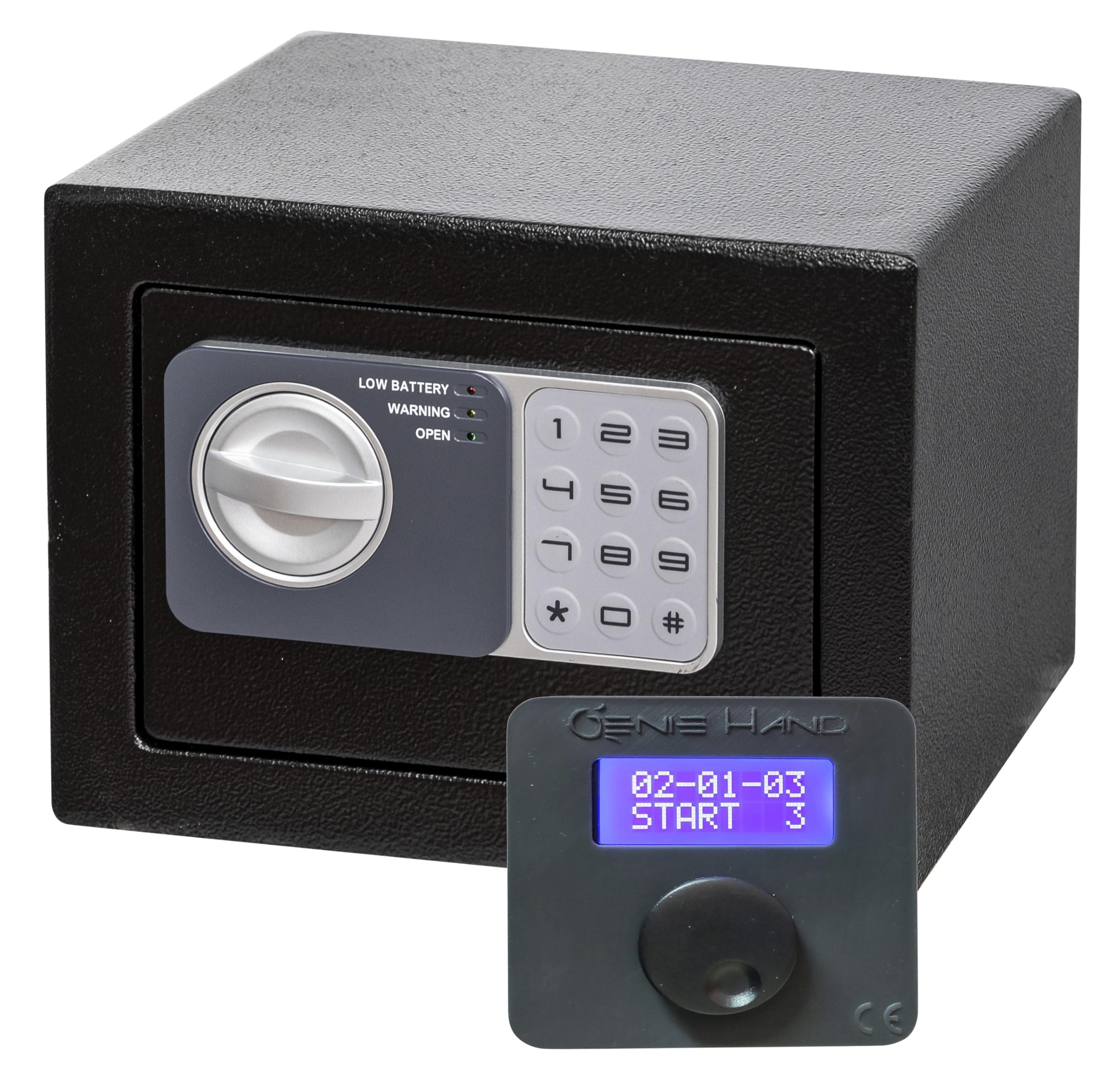 Genie Hand Time Lock Safe with Countdown Timer - B-Class Security Lock & Anti-Bounce Technology - Perfect for Home, Office, and Cash Management Security