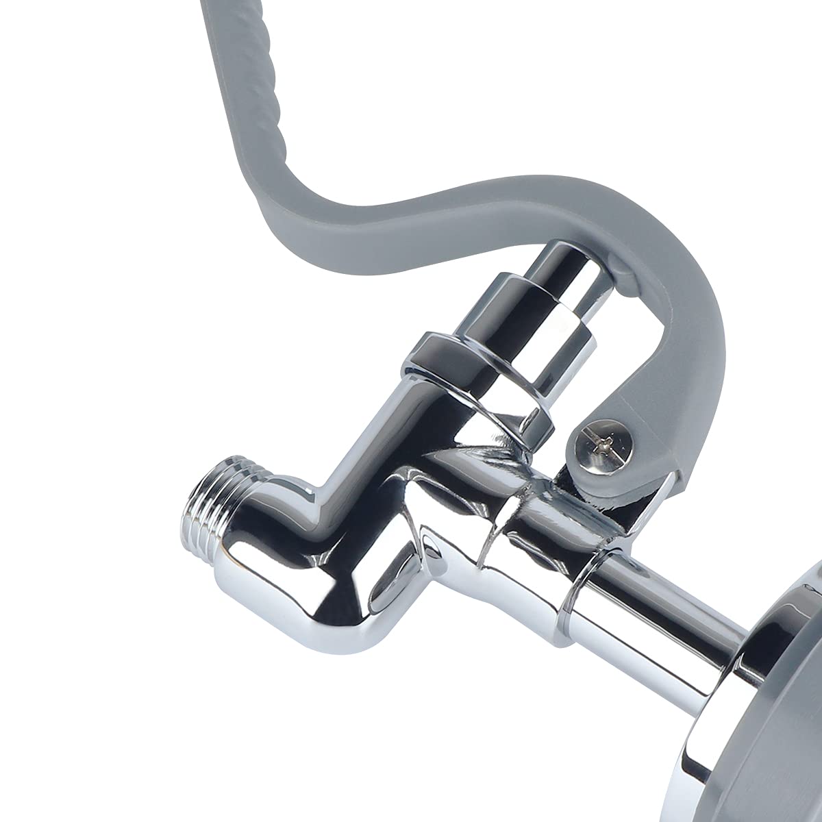 KWODE Commercial Pre-Rinse Spray Valve Kit - Chrome Polished Grey Sink Faucet Sprayer Head with Nozzle - Dishwasher Spray Replacement for Home, Restaurant & Industrial Kitchen Use - Perfect for High-Pressure Dishwashing and Food Prep Areas