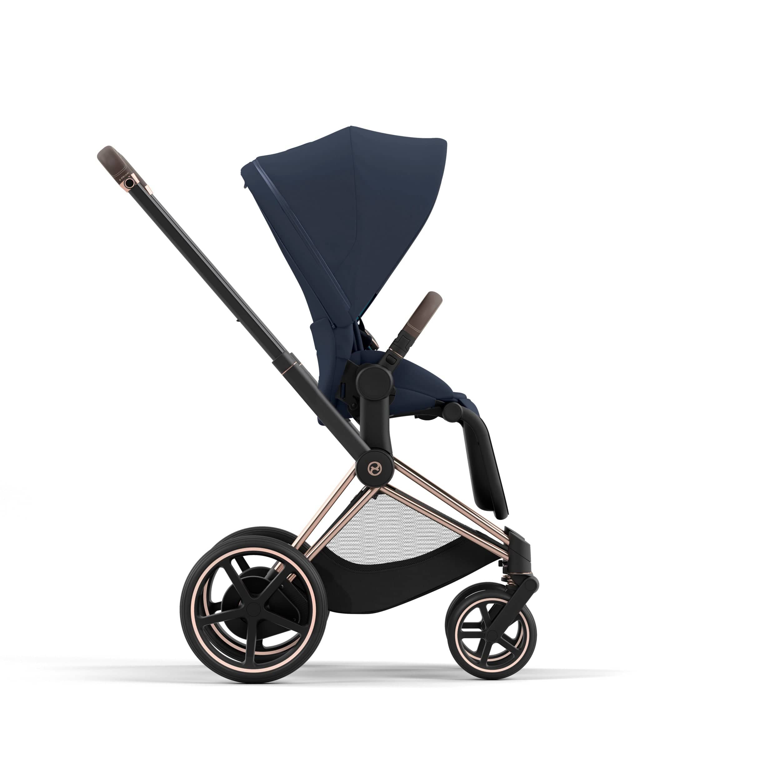 Cybex ePriam 2 Complete Stroller - Rose Gold & Brown Luxury Baby Stroller with All-Wheel Suspension | Perfect for Urban Travel, Shopping & Family Outings