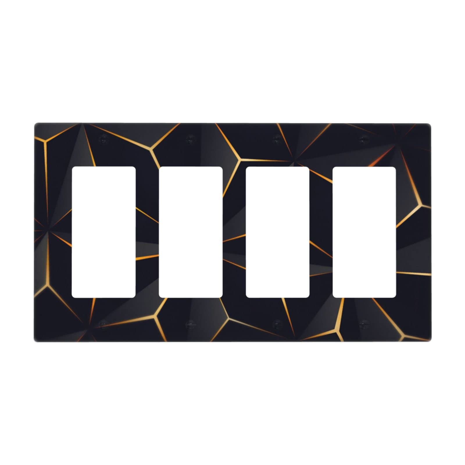 Modern Abstract Diamond Pattern Light Switch Cover - 4 Gang Rocker Switch Plate (4.50