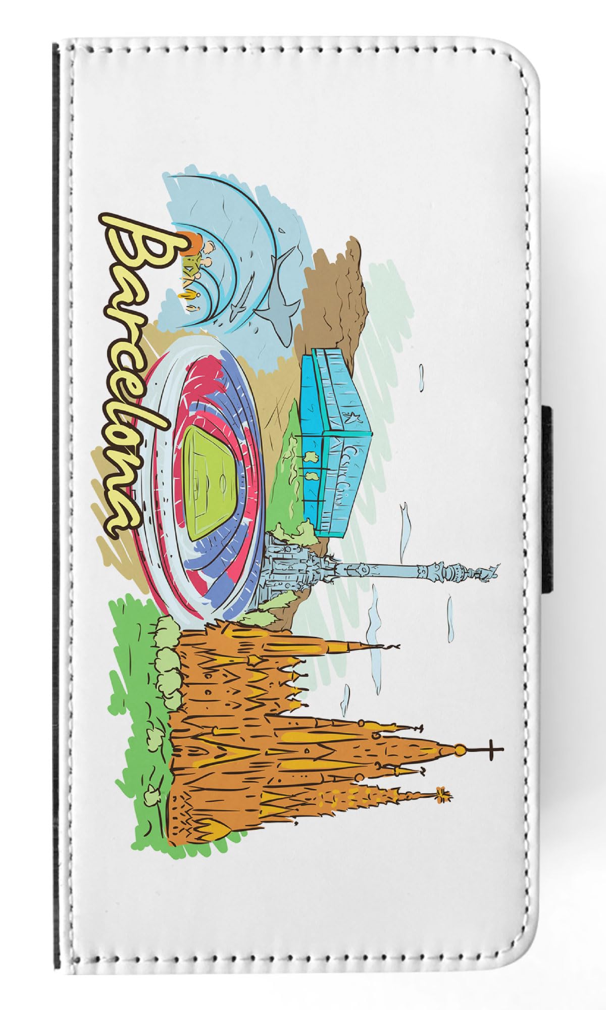 Barcelona Spain FLIP Wallet Phone Case for Apple iPhone 15 Pro Max - Slim Protective Cover with Card Holder for Everyday Use, Travel & Business