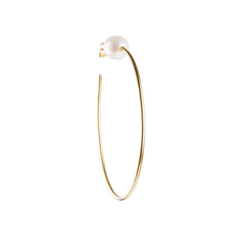 Fairley Pearl Teardrop Hoop Earrings - Elegant Dangle Earrings for Women, 925 Sterling Silver with Genuine Pearls - Perfect for Weddings, Parties & Special Occasions