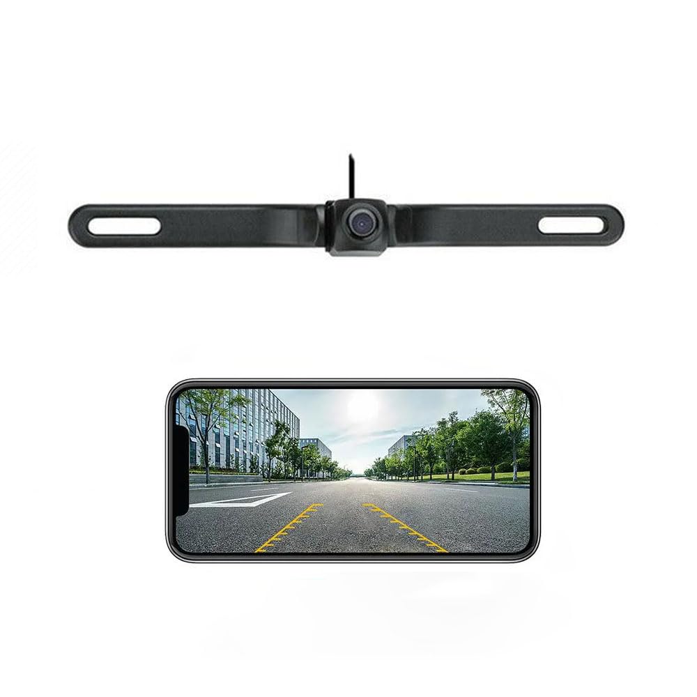 5G WiFi Backup Camera Wireless for Car & Truck - Waterproof Front Rear View License Plate Camera with Phone App | Easy Parking & Reversing Aid