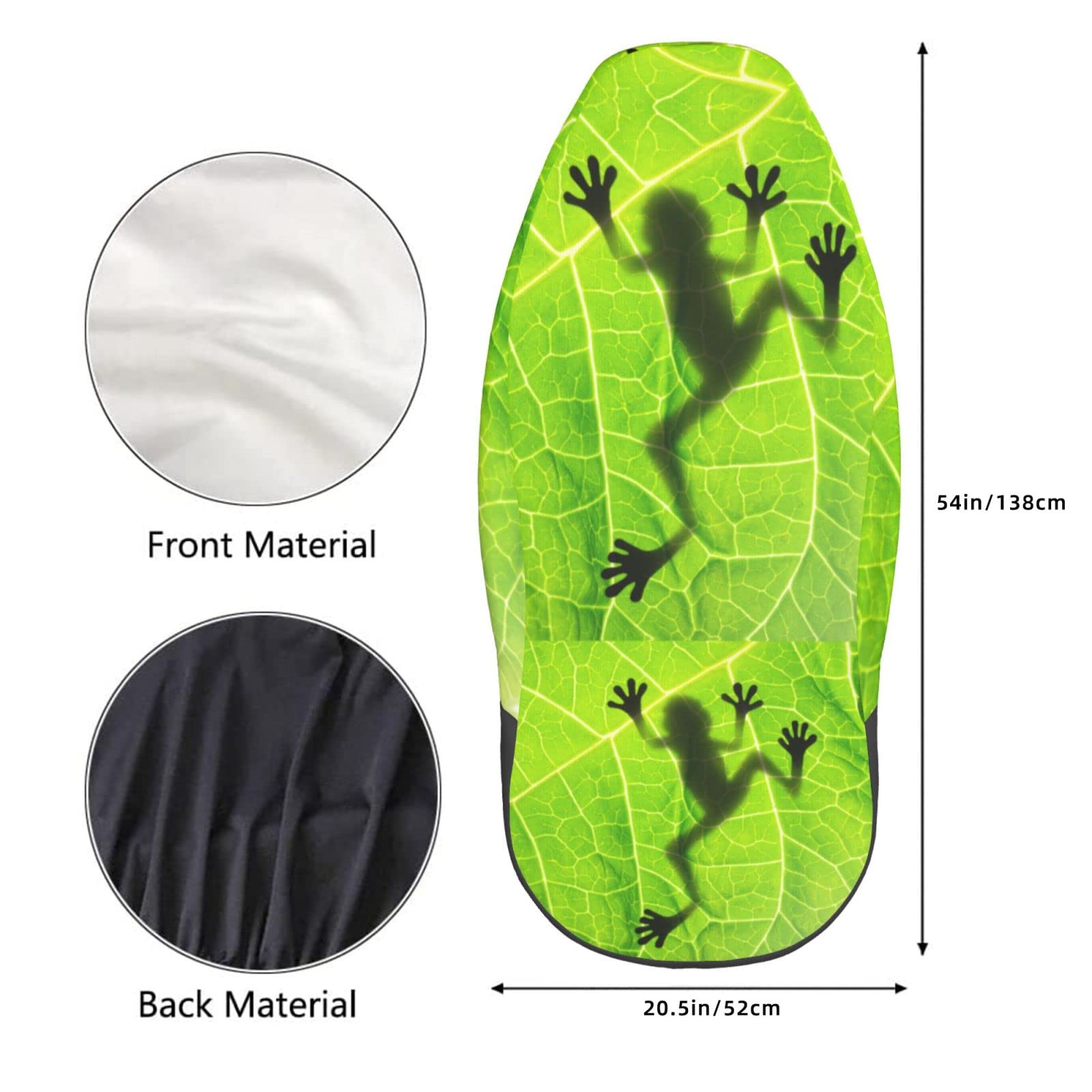 **Universal Frog Shadow Leaf Car Seat Covers (2-Piece Set) - Fits Most Cars, SUVs, Sedans & Trucks - Durable & Stylish for Daily Commute & Road Trips**