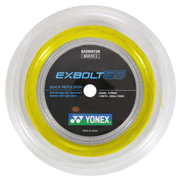 Yonex Exbolt 65 Badminton String Reel - 200m High Performance String for Professional Players - Perfect for Tournament Play & Training Sessions