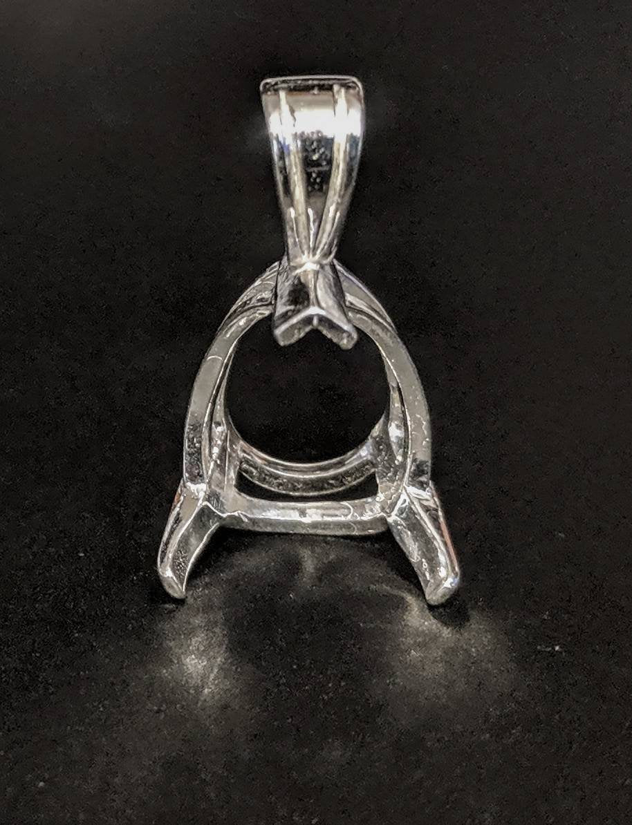 Solid Sterling Silver or 14kt Gold Pear Cut Vee Prong Pendant Setting (12x8mm & 18x13mm) | Handmade in USA | Perfect for Necklace Jewelry Making & DIY Custom Pendants