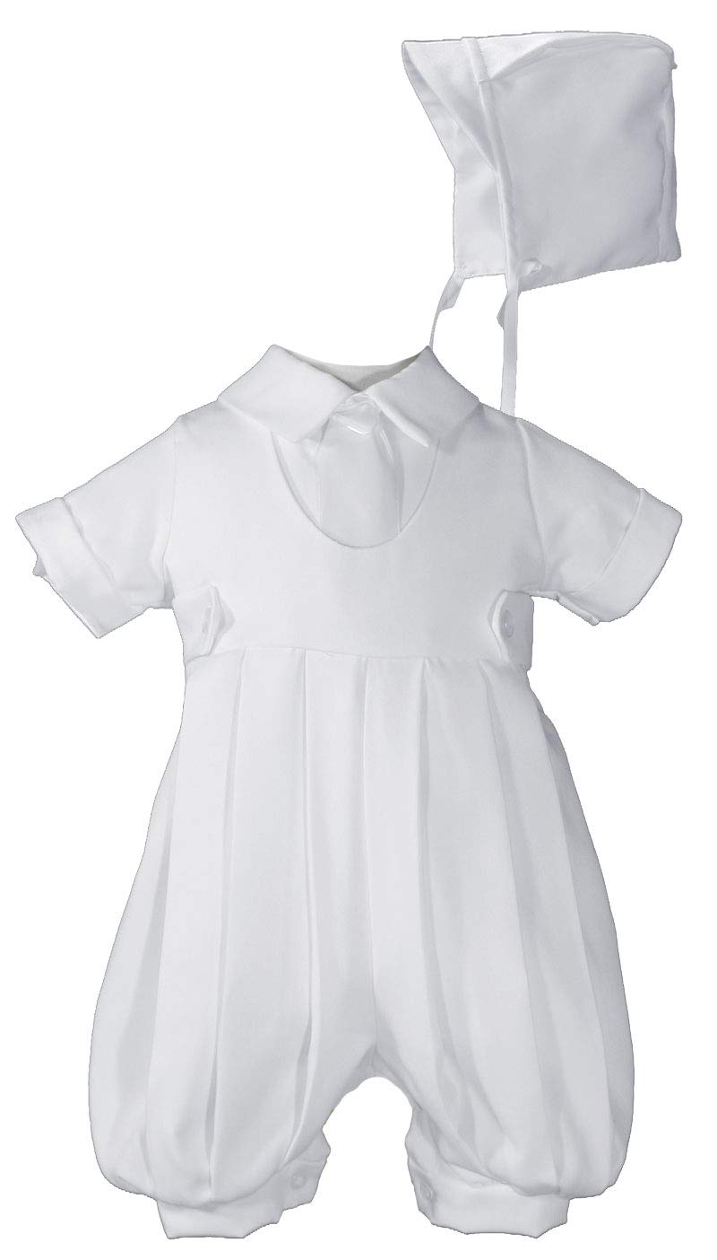 White Gabardine Christening Baptism Knicker Set for Boys - Newborn Size | Perfect for Baby's First Holy Ceremony & Special Occasions