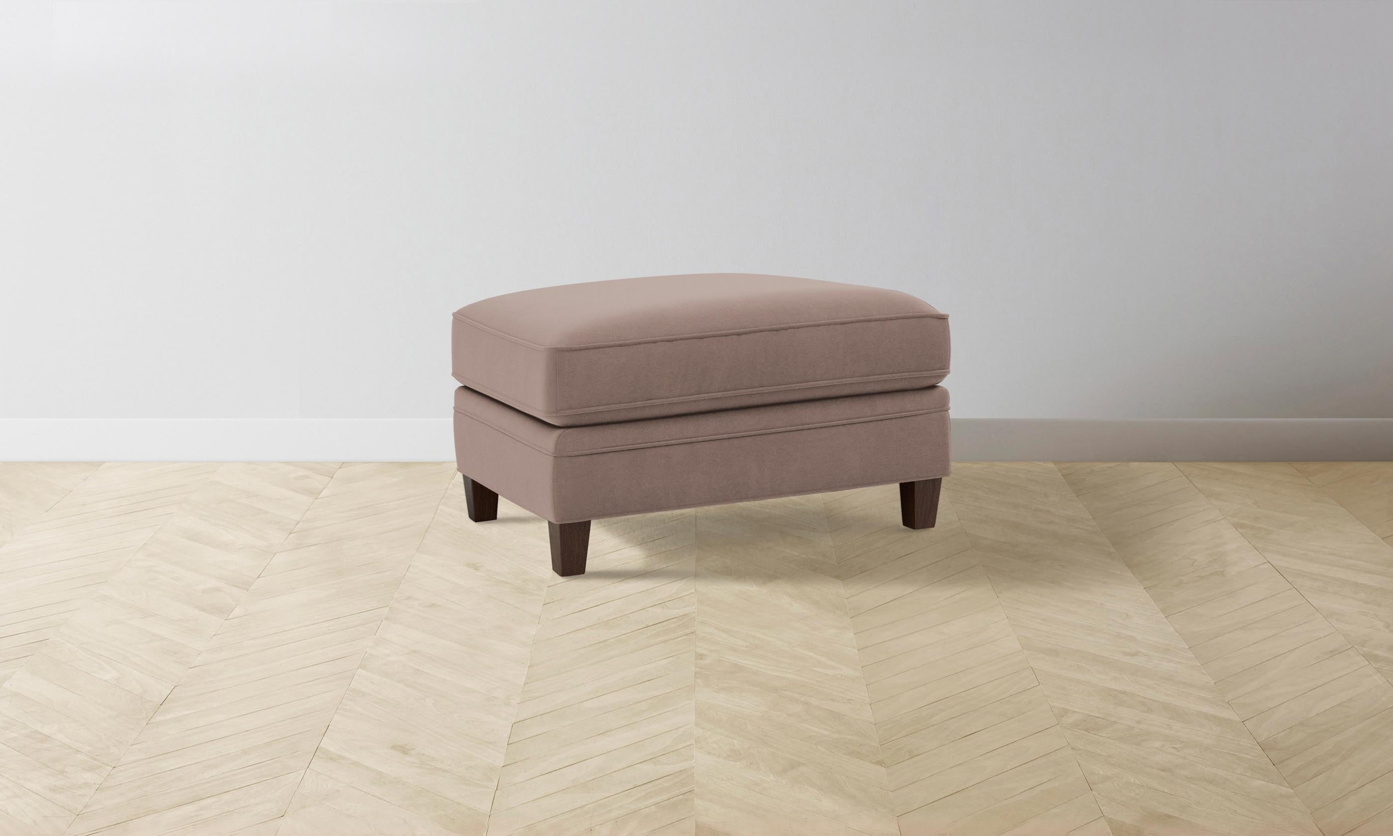 Carmine Mohair Peony Ottoman - Luxurious Footstool for Living Room, Bedroom & Home Decor - Perfect for Relaxing, Reading & Adding Elegance