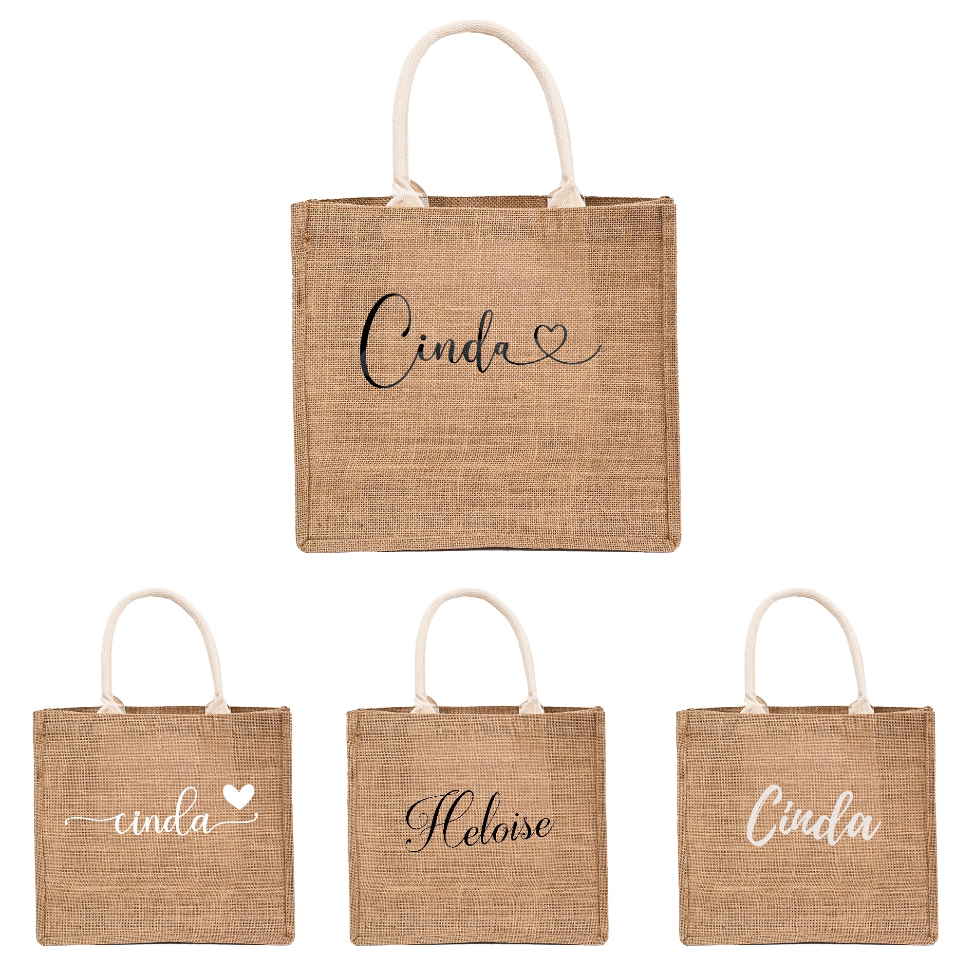 Custom Personalized Tote Bags for Women - Printed Name Linen Beach Bag | Perfect for Weddings, Birthdays, Vacations & Gifts for Bridesmaids, Moms, Teachers | Eco-Friendly Shopping & Travel Tote