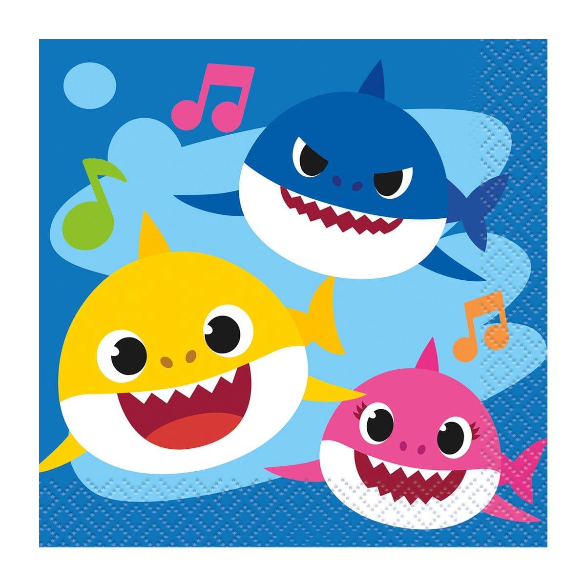 Baby Shark Beverage Napkins - 16-Pack | Fun & Colorful Kids Party Supplies for Birthday Celebrations, Baby Showers & Family Gatherings