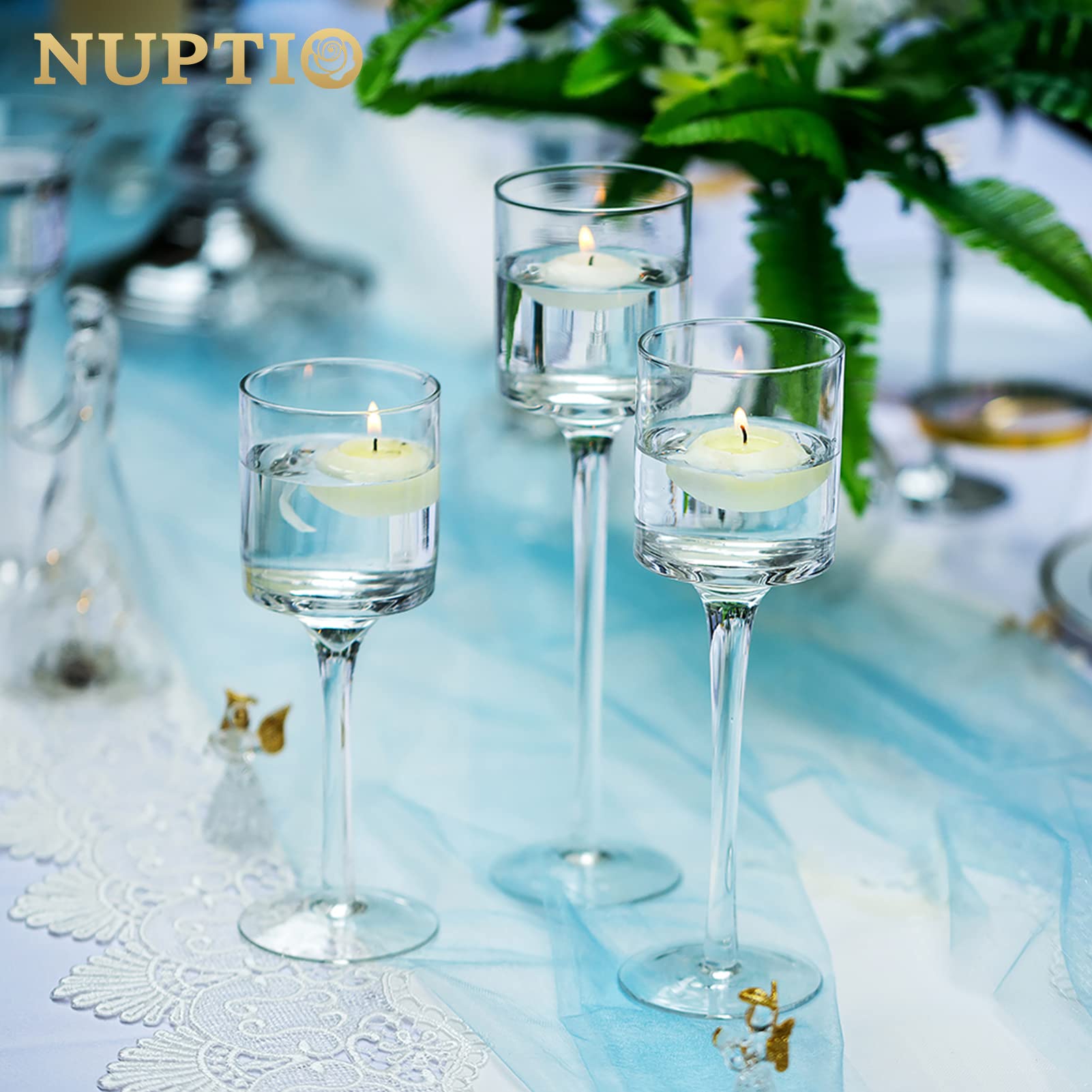 30 Pcs Clear Tall Glass Pillar Candle Holders - Elegant Tea Light Candle Holder Set for Wedding Centerpieces, Home Decor & Floating Candles | Perfect for Romantic Dinners, Party Decorations & Holiday Tablescapes