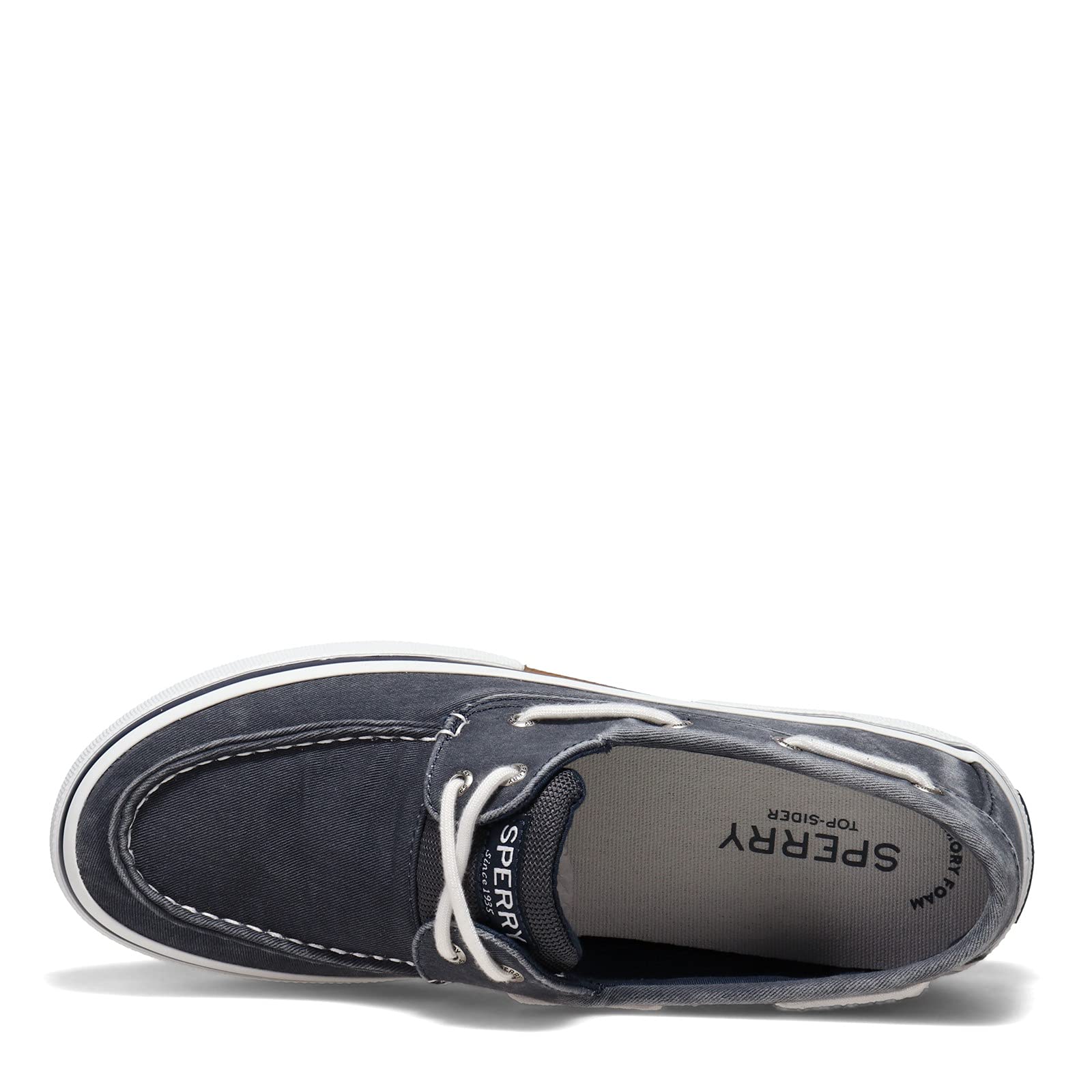 Sperry Men's Halyard Boat Shoe - Navy Twill - Size 8.5 Wide - Comfortable Non-Slip Deck Shoes for Sailing, Boating & Casual Wear