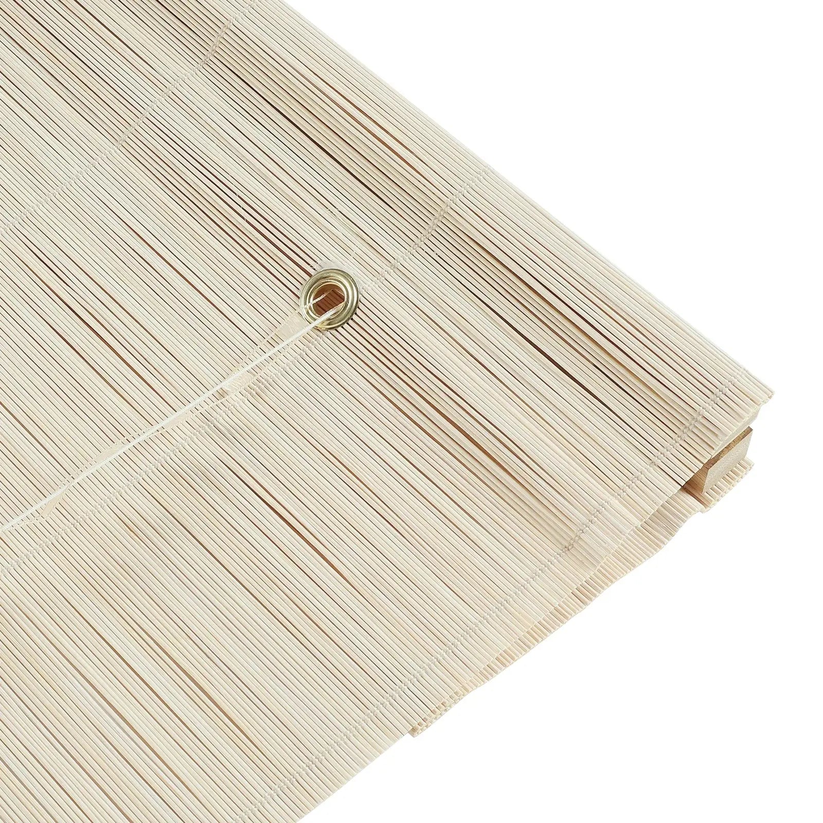 Sybil Bamboo Roman Shade - Pearl White | Natural Eco-Friendly Window Treatment for Living Room & Bedroom | Light Filtering & Privacy Solution