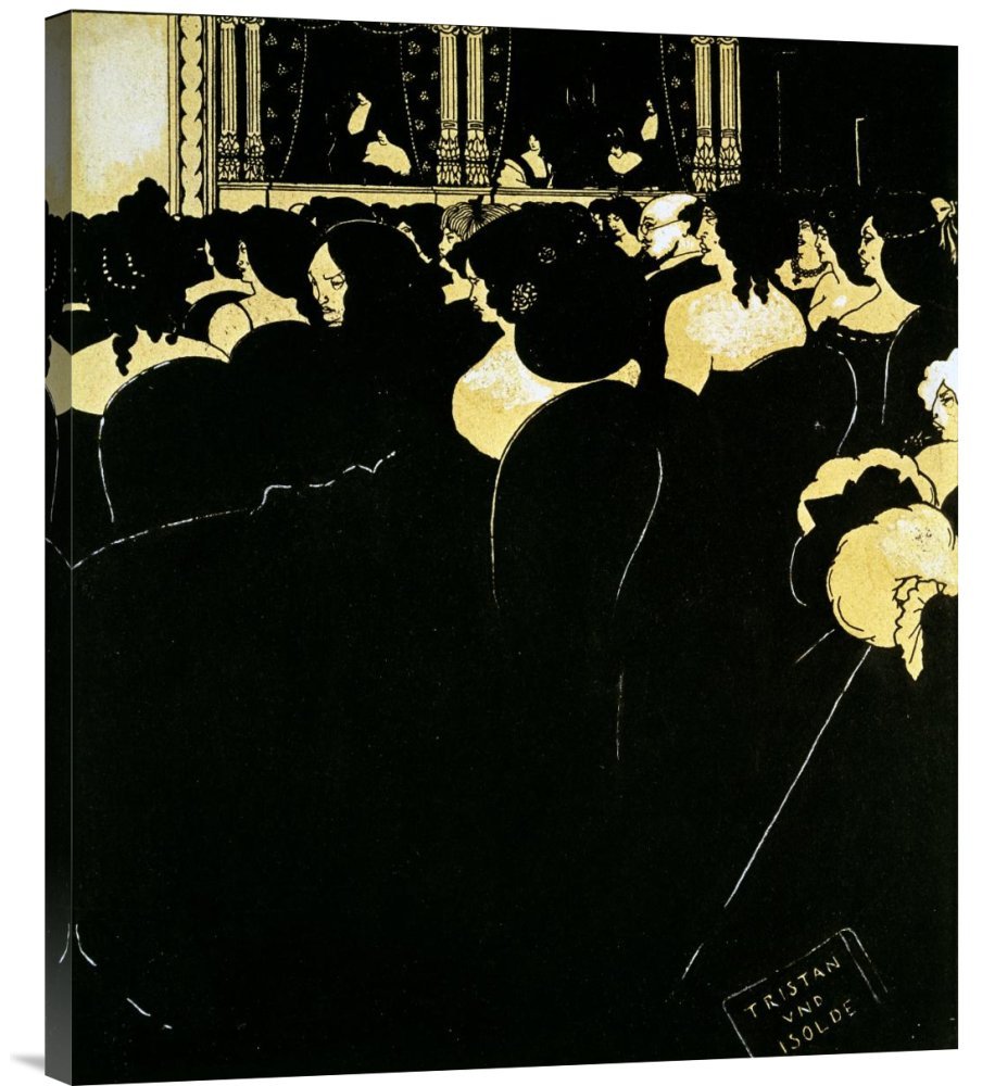 Aubrey Beardsley Tristan and Isolde Canvas Wall Art Print - The Yellow Book Gallery Wrap Giclee - Home & Office Decor - Perfect for Living Room, Bedroom or Study