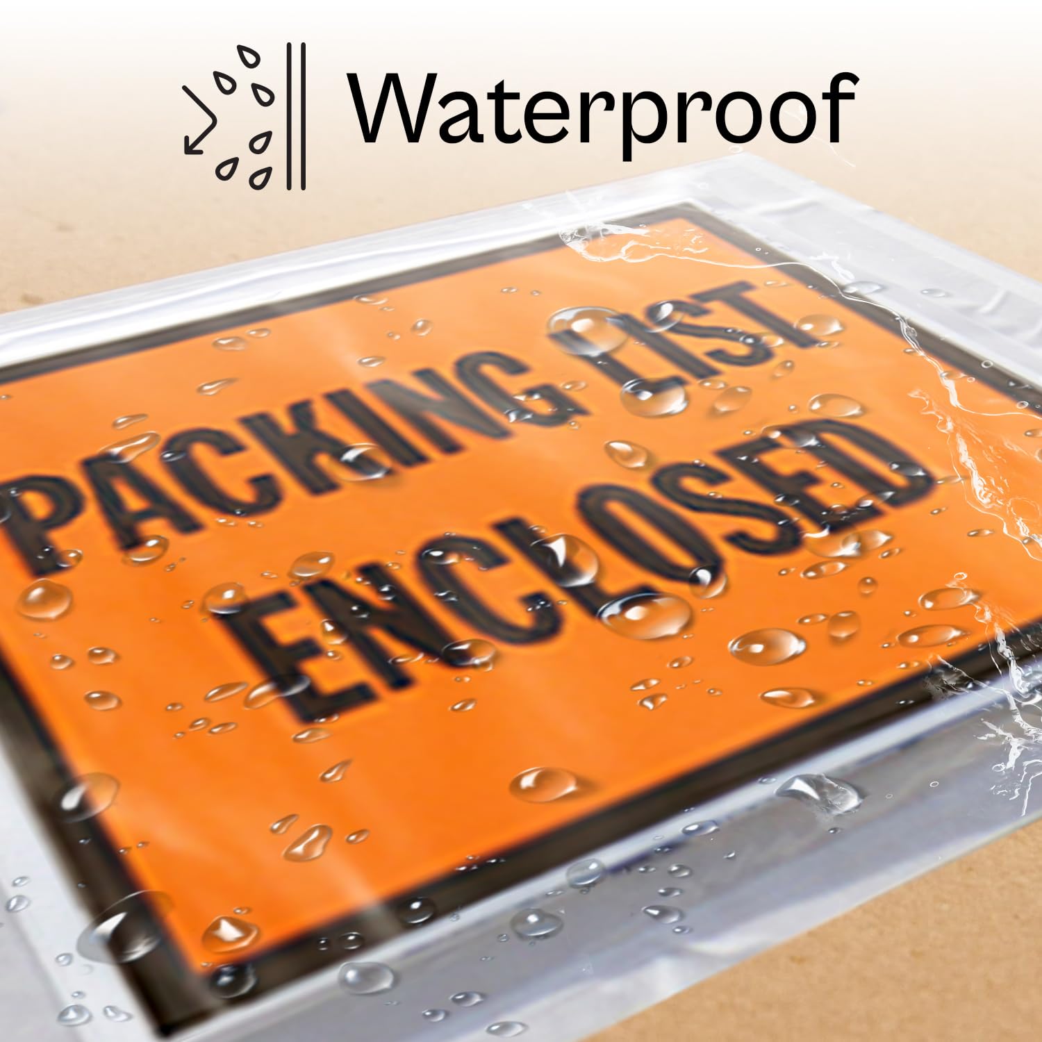PSBM 2,000-Pack 10x5.5 Inch Full Face Printed Shipping Envelopes - Orange/Black Invoice & Packing Slip Pouches for Ecommerce, Business Mail, and Document Organization