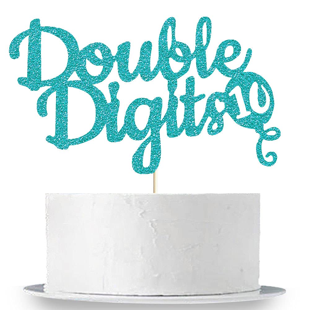 Double Digits Cake Topper - 10th Birthday Party Decorations | Gold Foil Number 10 Cake Topper for Tenth Birthday Celebrations, Anniversary & Milestone Parties (Green)