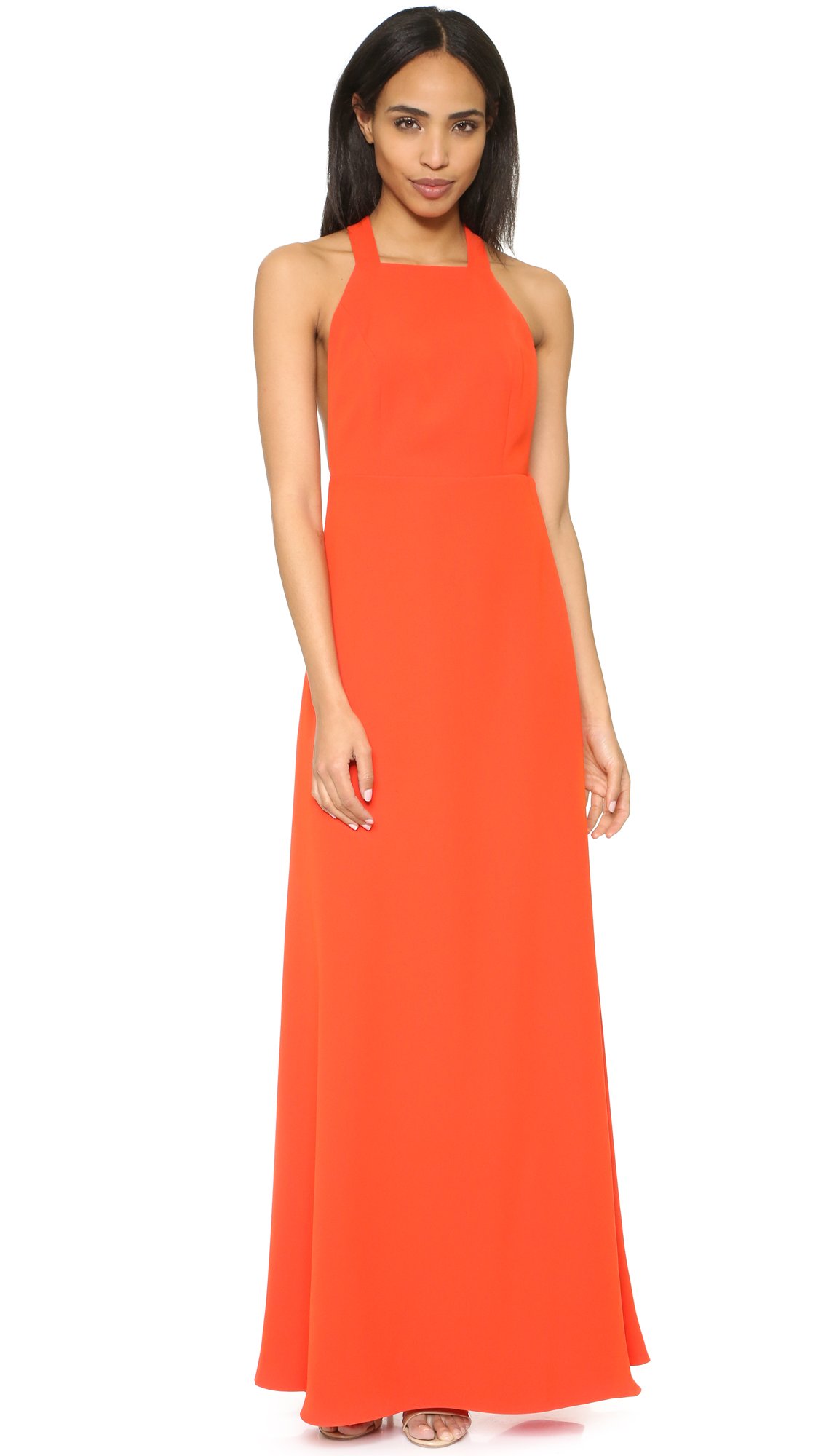 Elegant Women's T-Strap Sleeveless A-Line Evening Gown for Prom, Wedding & Formal Events - Plus Size Options Available