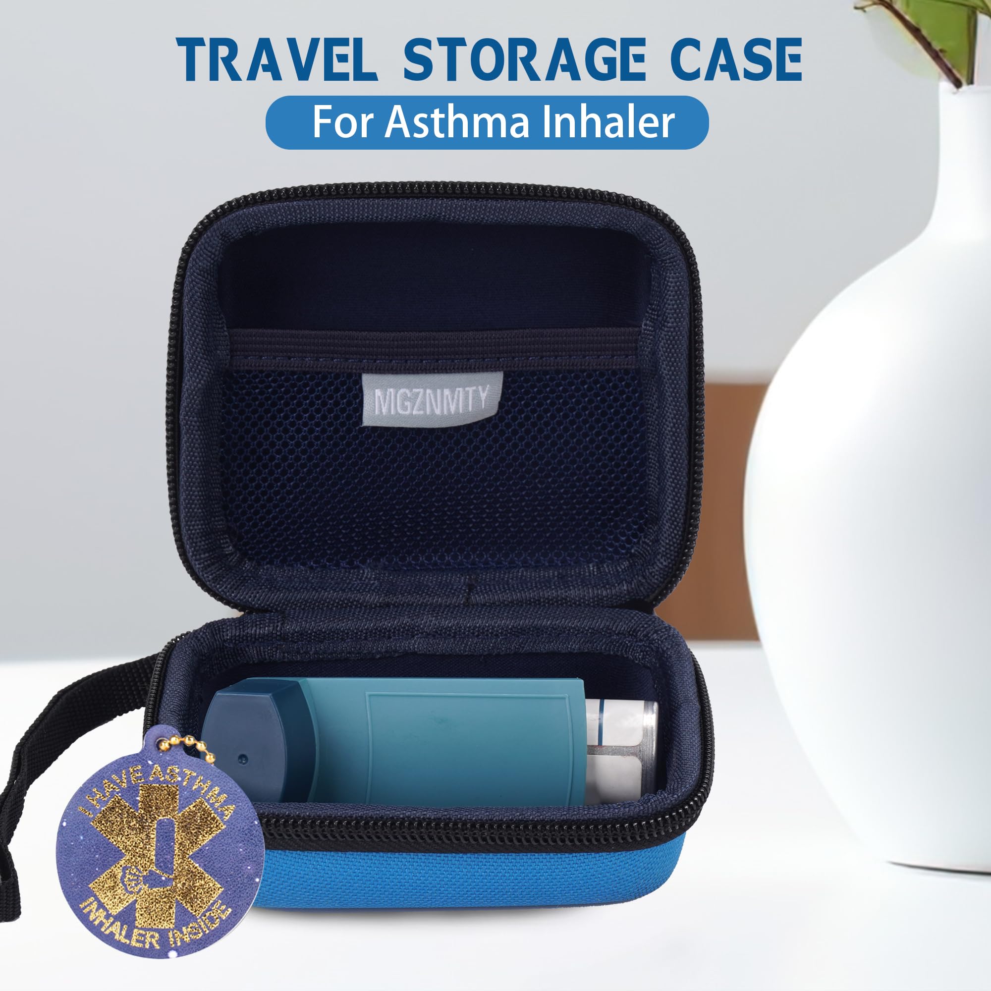MGZNMTY Asthma Inhaler Holder Case - Portable Storage & Travel Organizer for Adults & Kids (Star Blue) - Perfect for Home, School, Gym & Outdoor Activities