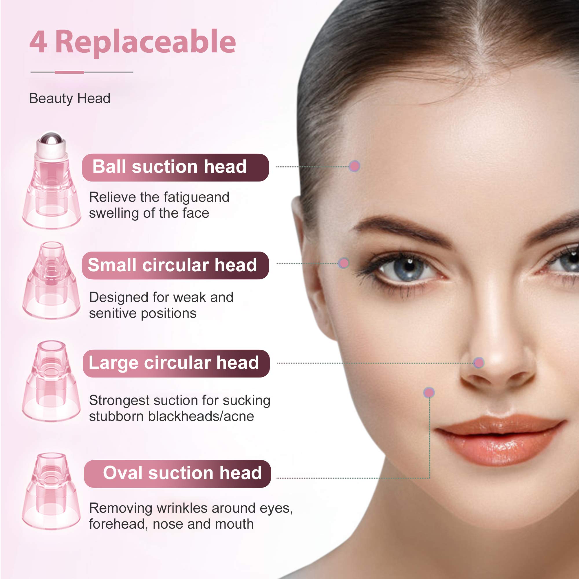 Electric Blackhead Remover - 5 Suction Power Pore Vacuum Cleaner for Face & Nose Care