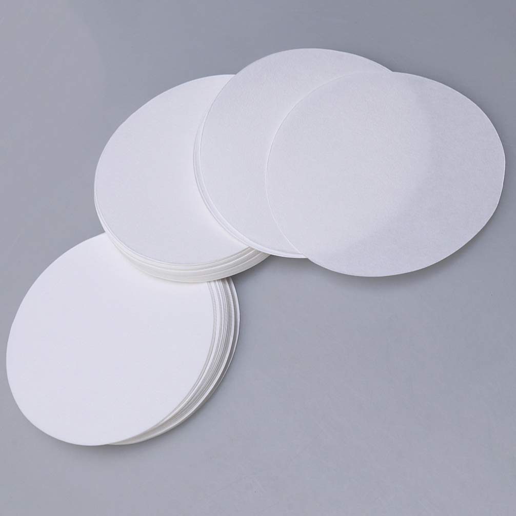 100 Pcs Medium Flow Qualitative Filter Paper Discs - Lab Grade White Funnel Filters for Cooking, Straining & Scientific Experiments | Ideal for Coffee Brewing, Oil Filtration & Chemistry Labs