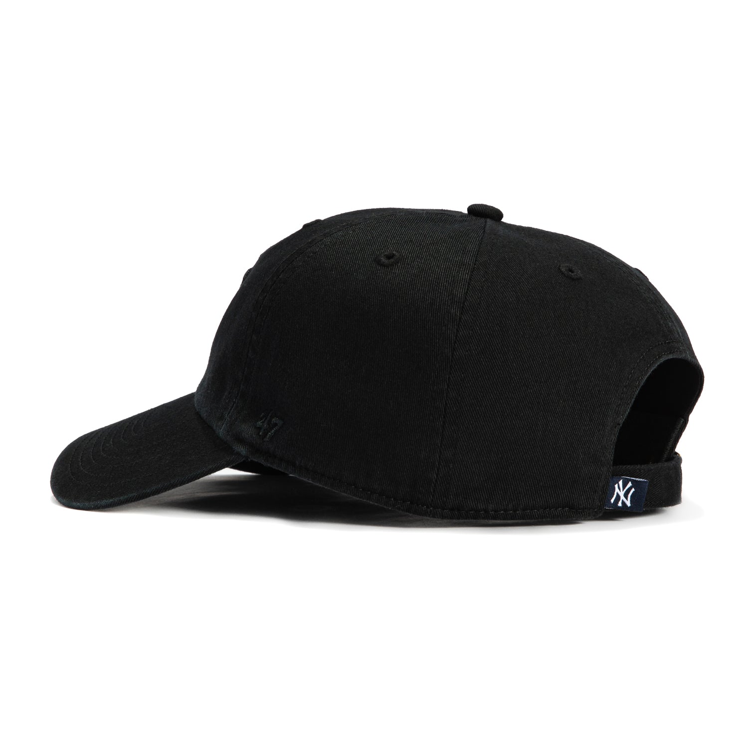 New York Yankees 47 Brand Cleanup Adjustable Baseball Cap - Black for Men & Women | Perfect for Games, Outdoor Sports & Casual Wear